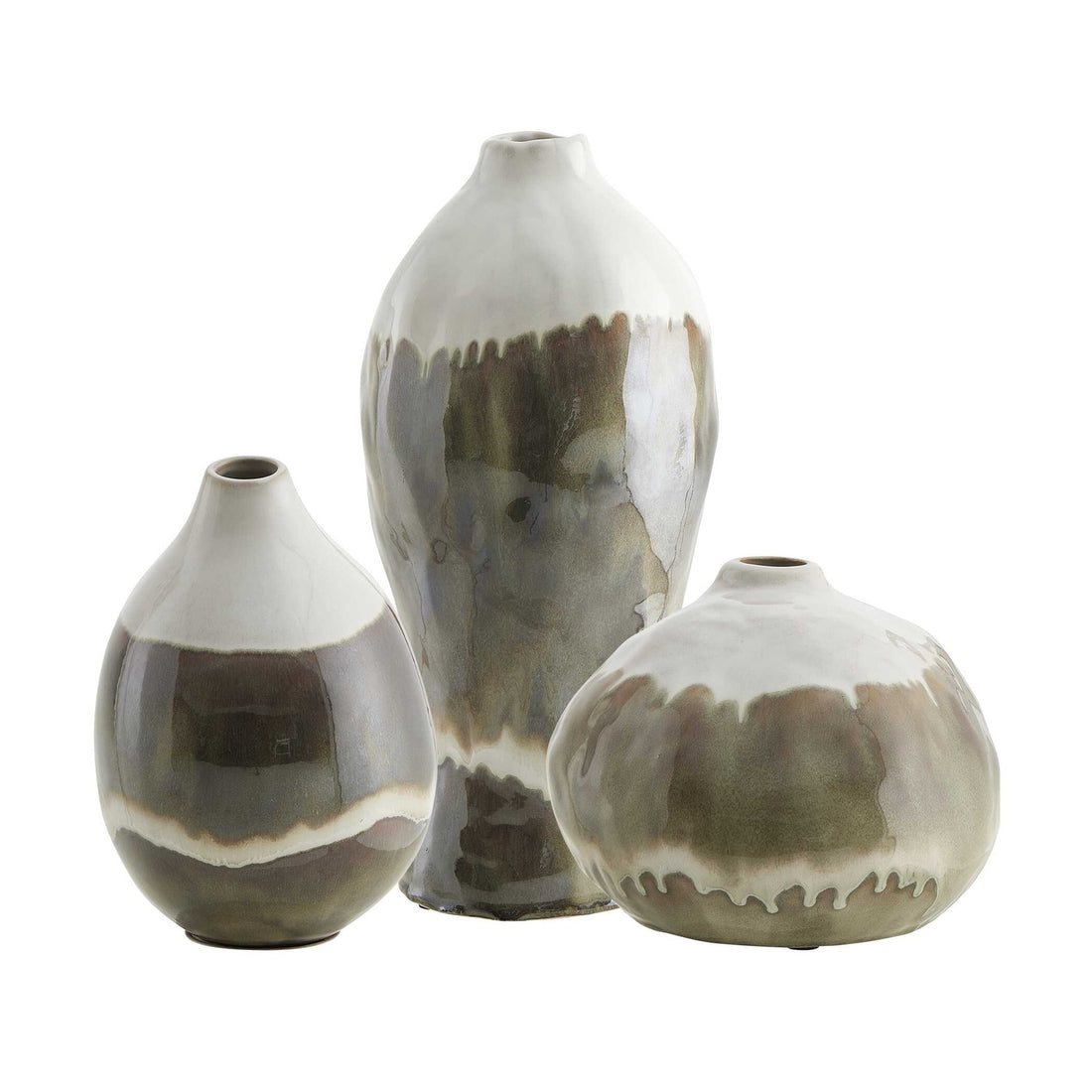 UTTERMOST Earthflow Glazed Outdoor Vases Set Of 3 - Decorative Accents