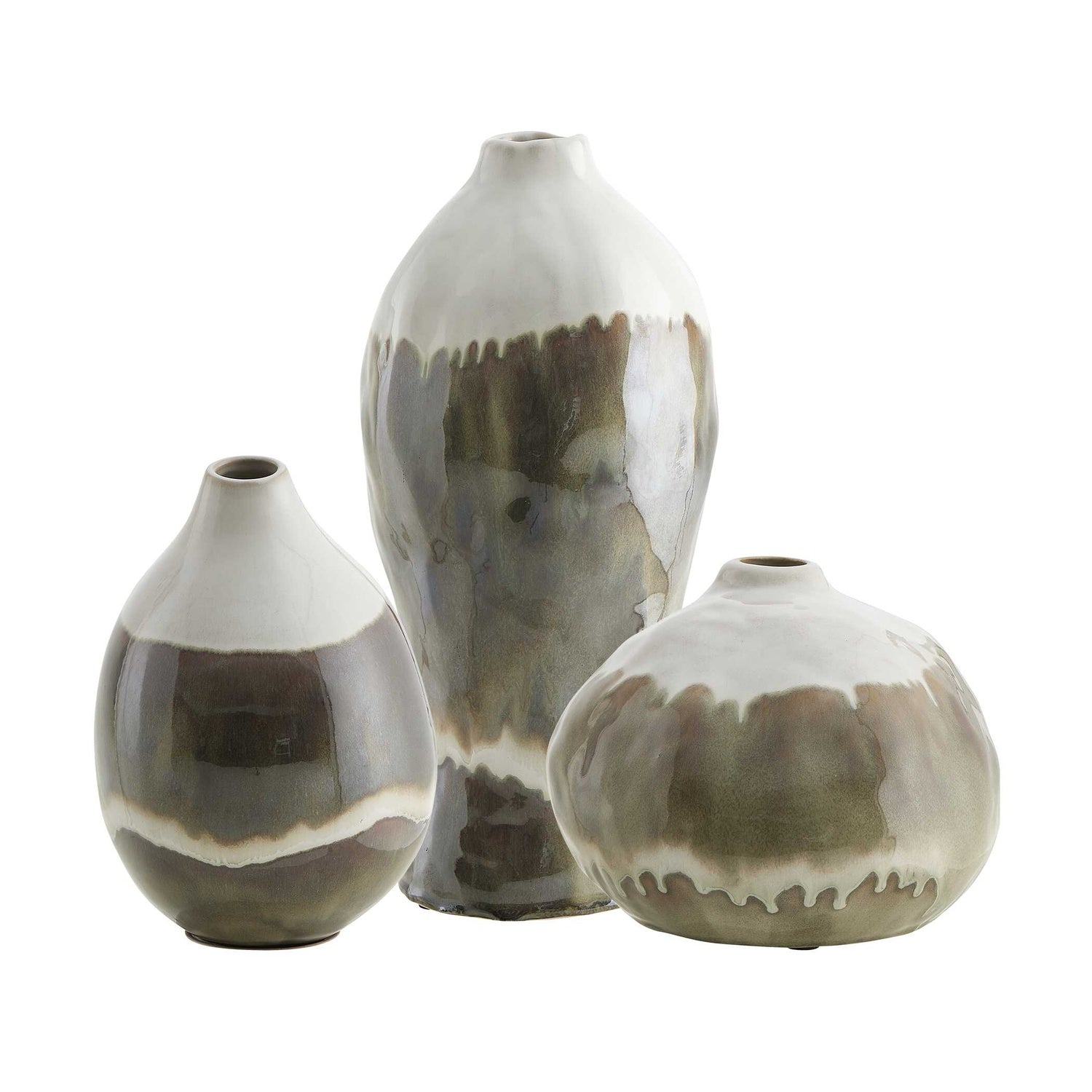 UTTERMOST Earthflow Glazed Outdoor Vases Set Of 3 - Decorative Accents
