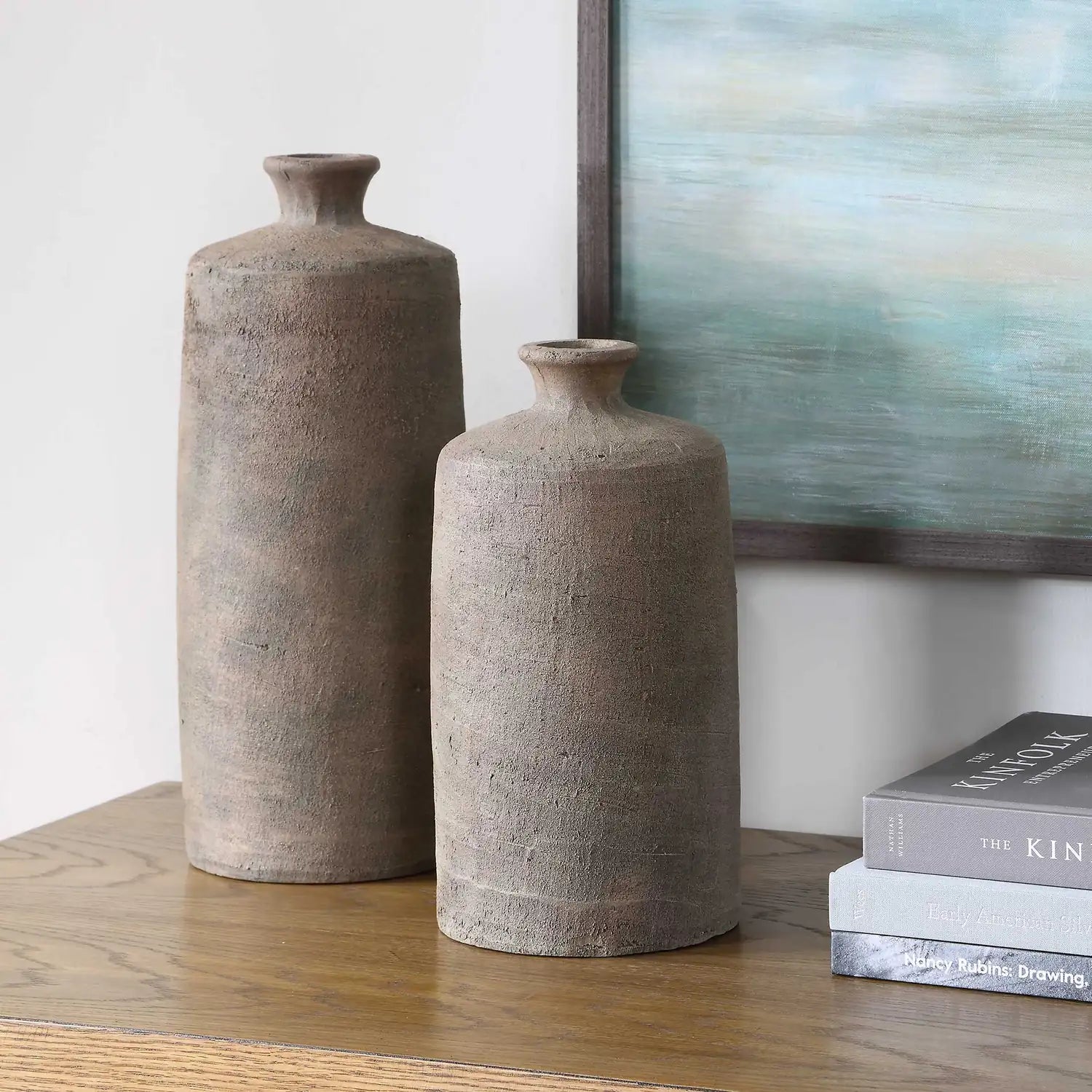 UTTERMOST Terrene Clay Vases S/2 - Decorative Accents