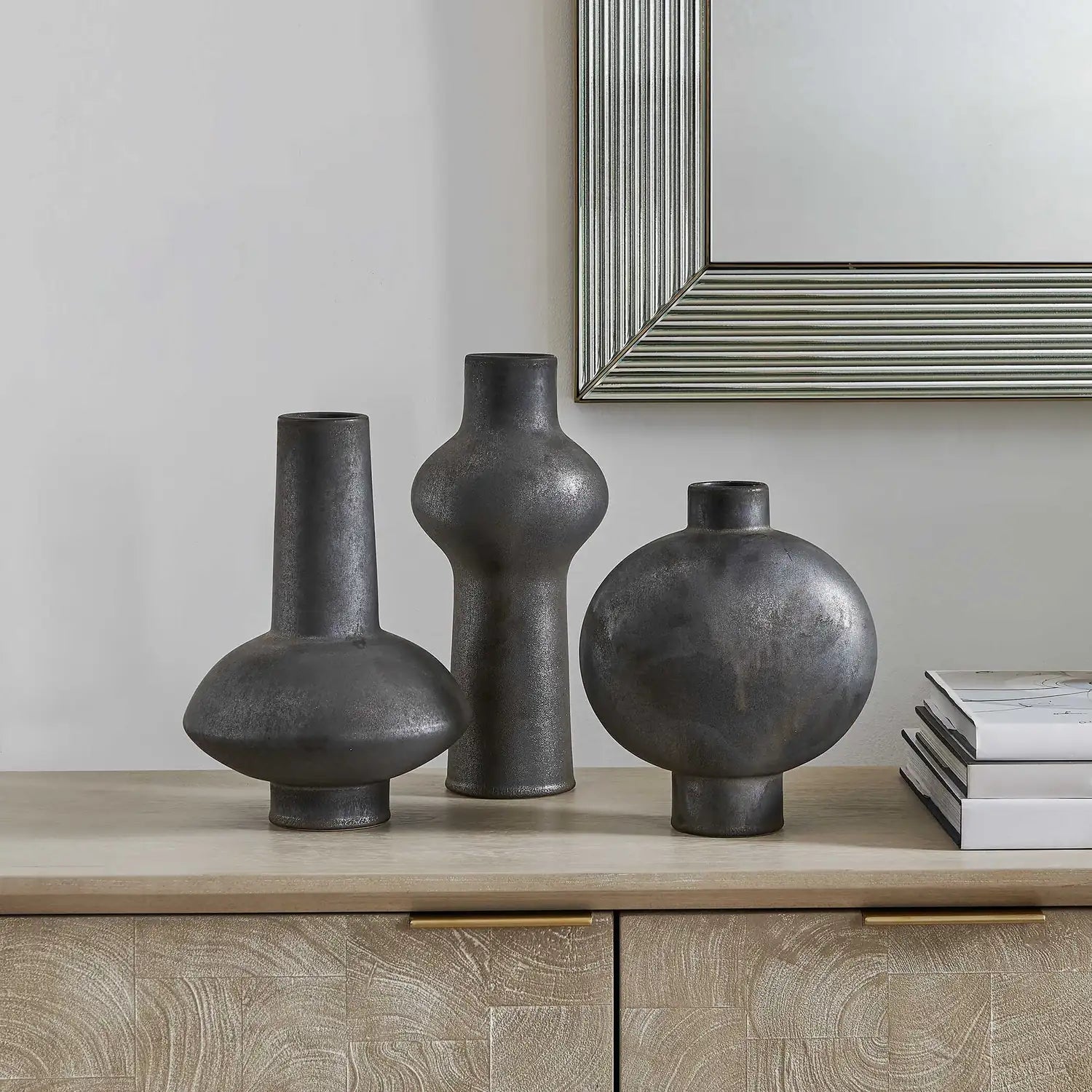 UTTERMOST Bloom Indoor-Outdoor Vases Set Of 3 - Decorative Accents