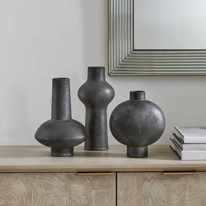 UTTERMOST Bloom Indoor-Outdoor Vases Set Of 3 - Decorative Accents