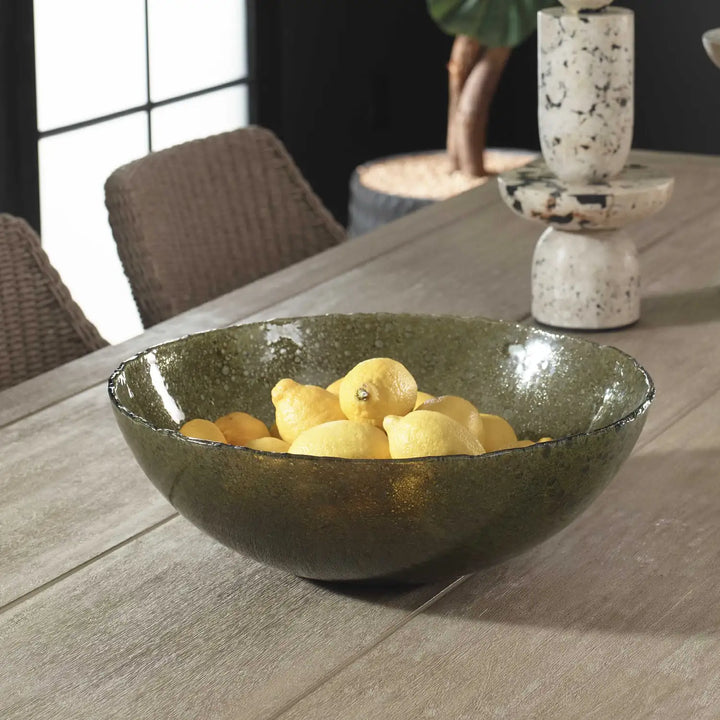 UTTERMOST VERIDIAN SHIMMER EARTHY BOWL - Decorative Accents