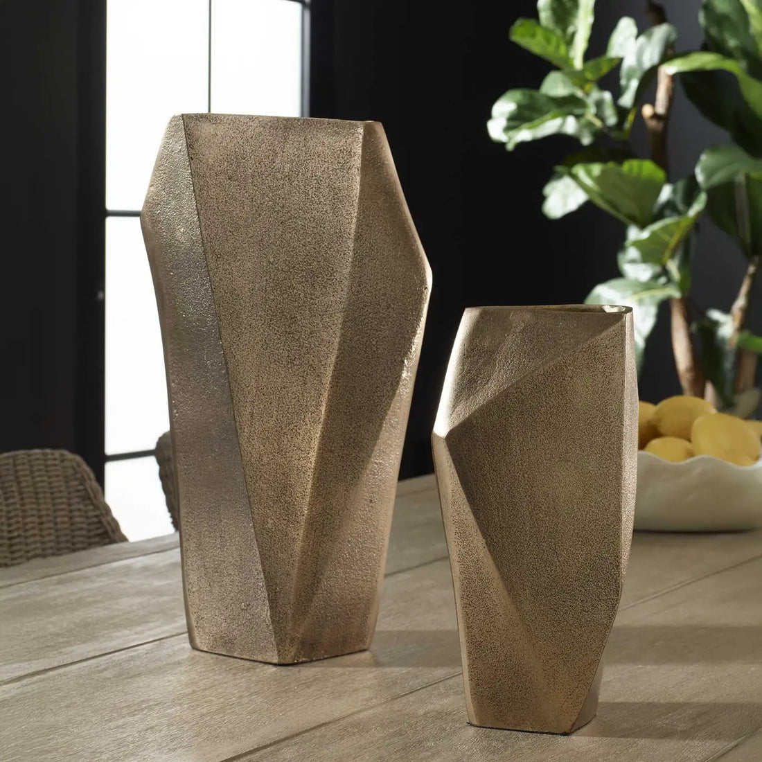 UTTERMOST GeoForm Indoor-Outdoor Vases Set Of 2 - Decorative Accents