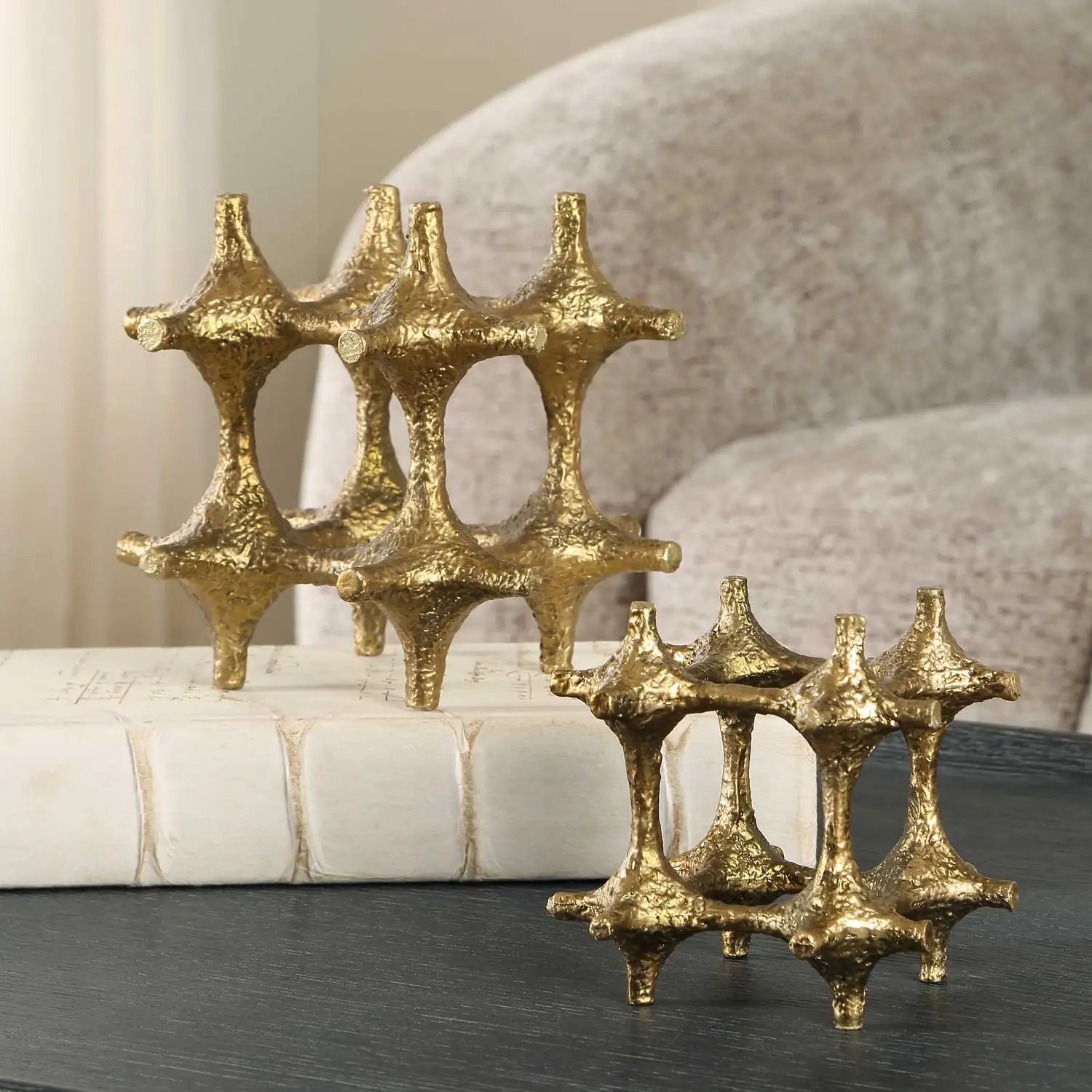 UTTERMOST Gilded Connection Modern Sculptures Set Of 2 - Decorative Accents