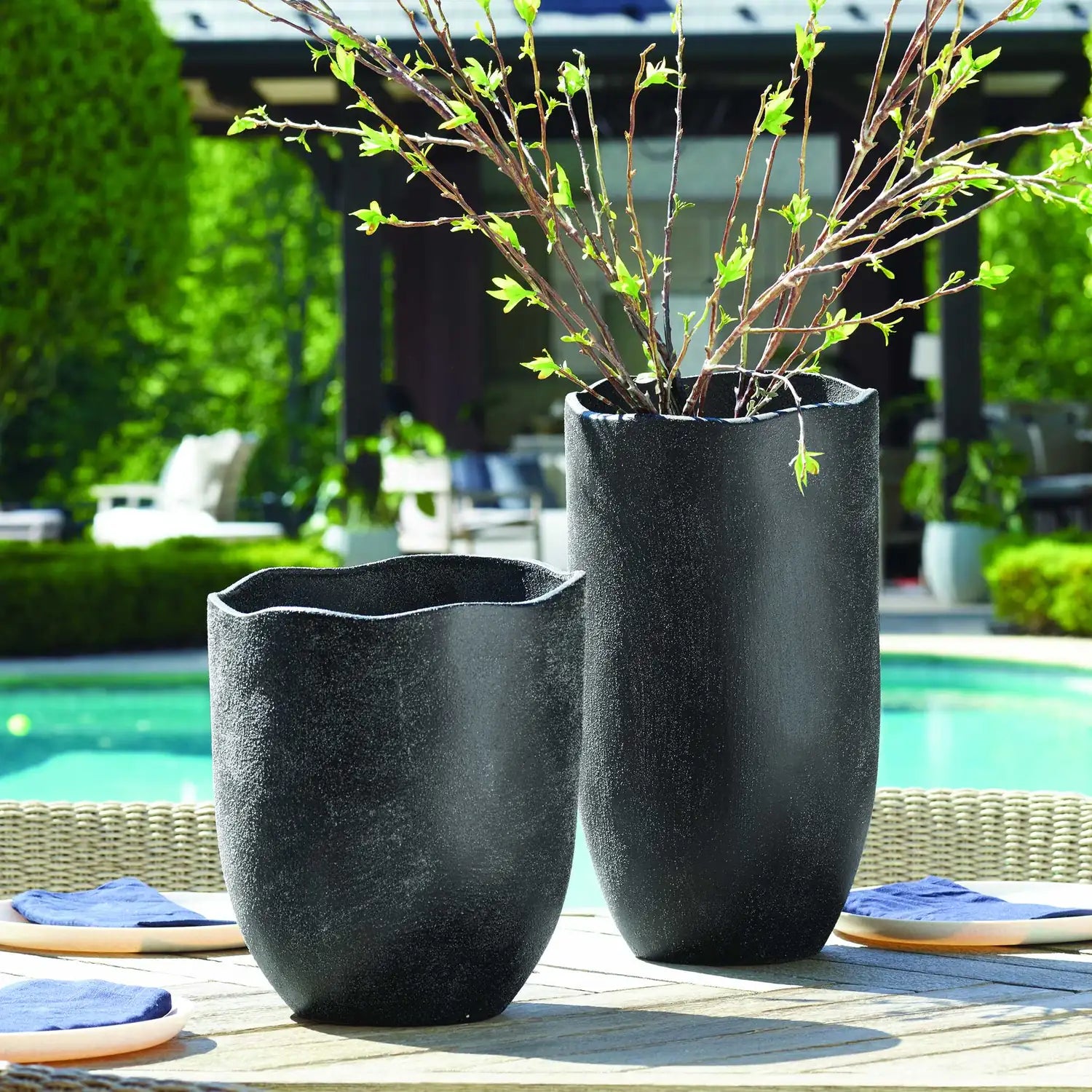 UTTERMOST Komorebi Indoor-Outdoor Vases Set Of 2 - Decorative Accents