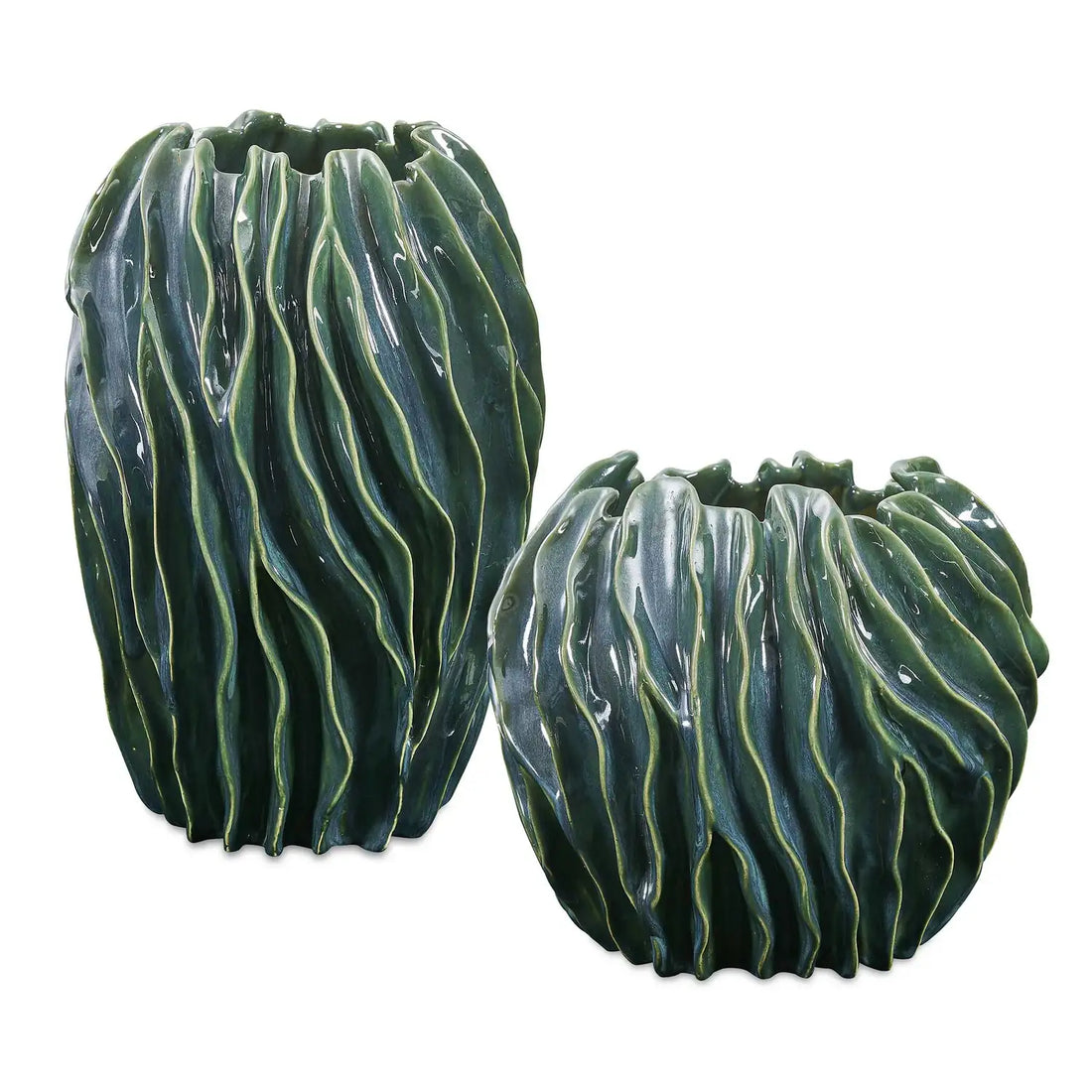 UTTERMOST Veridian Ridge Indoor-Outdoor Vases Set Of 2 - Decorative Accents