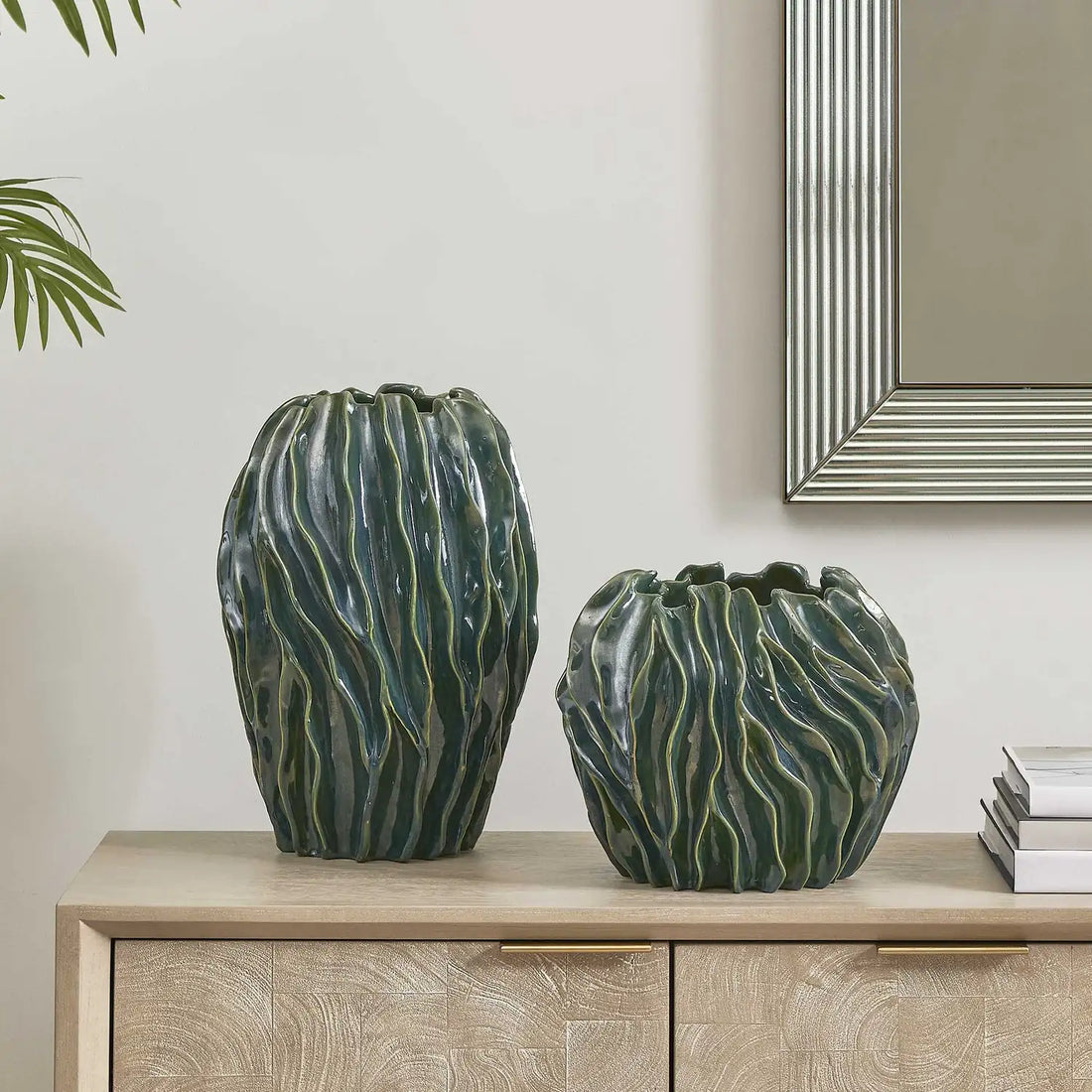 UTTERMOST Veridian Ridge Indoor-Outdoor Vases Set Of 2 - Decorative Accents