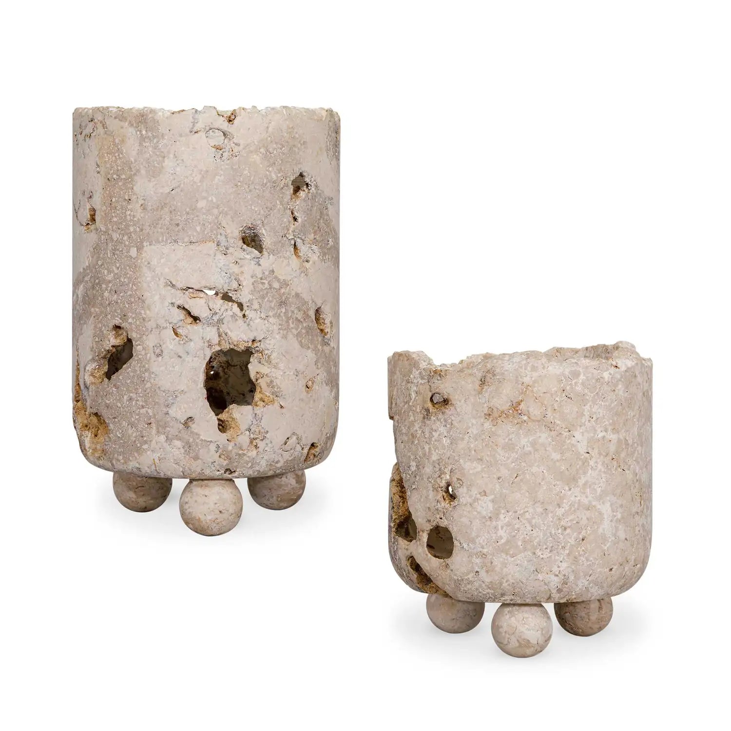 UTTERMOST Indoor-Outdoor Quarried Candleholders S/2 - Decorative Accents