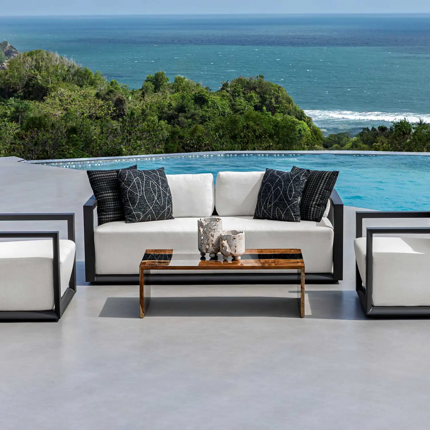UTTERMOST Indoor-Outdoor Quarried Candleholders S/2 - Decorative Accents