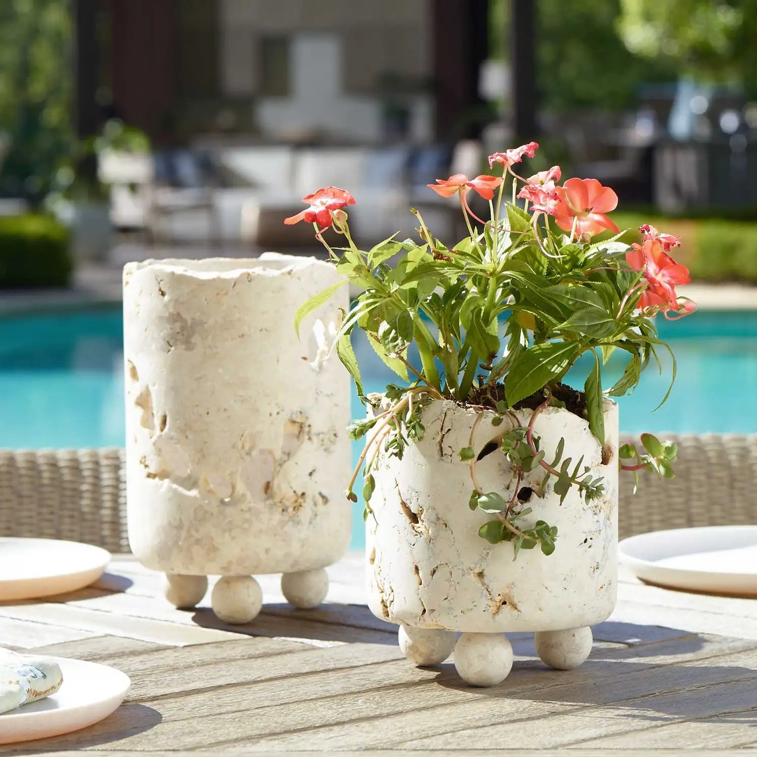UTTERMOST Indoor-Outdoor Quarried Candleholders S/2 - Decorative Accents
