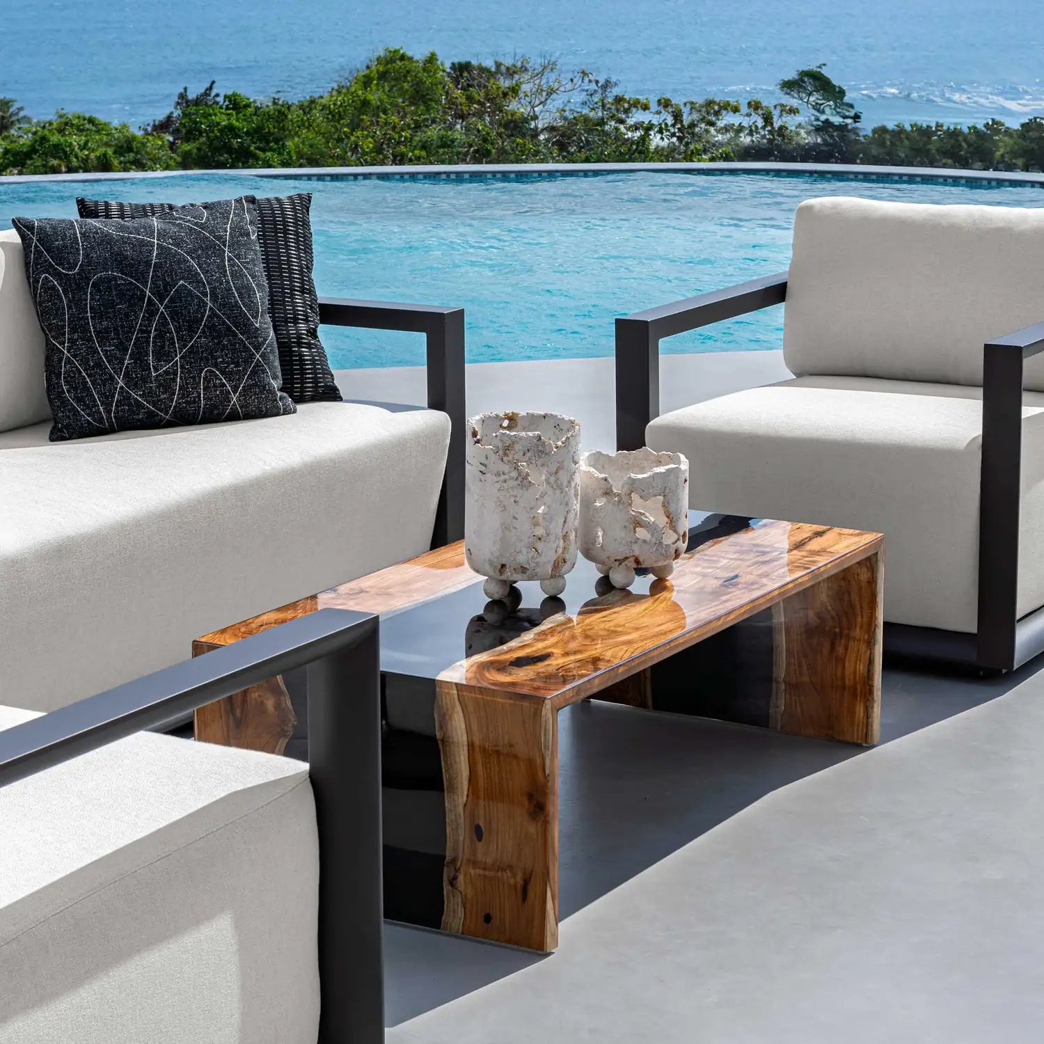 UTTERMOST Indoor-Outdoor Quarried Candleholders S/2 - Decorative Accents