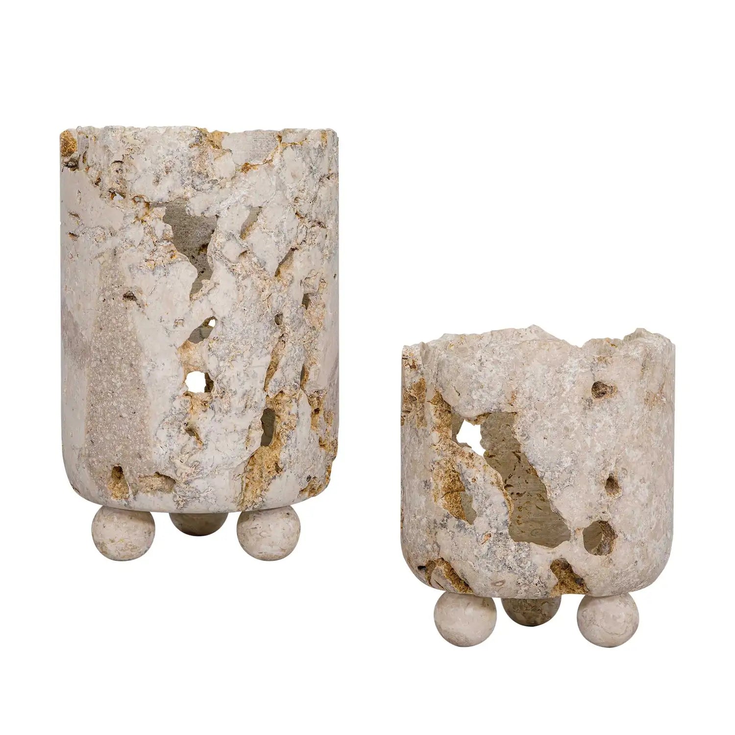 UTTERMOST Indoor-Outdoor Quarried Candleholders S/2 - Decorative Accents