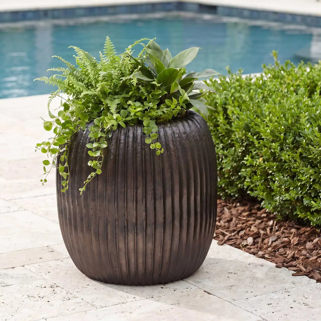 UTTERMOST Vector Ridge Indoor-Outdoor Planter - Decorative Accents