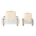 UTTERMOST Claire Crystal Block Candleholders Set Of 2 - Decorative Accents