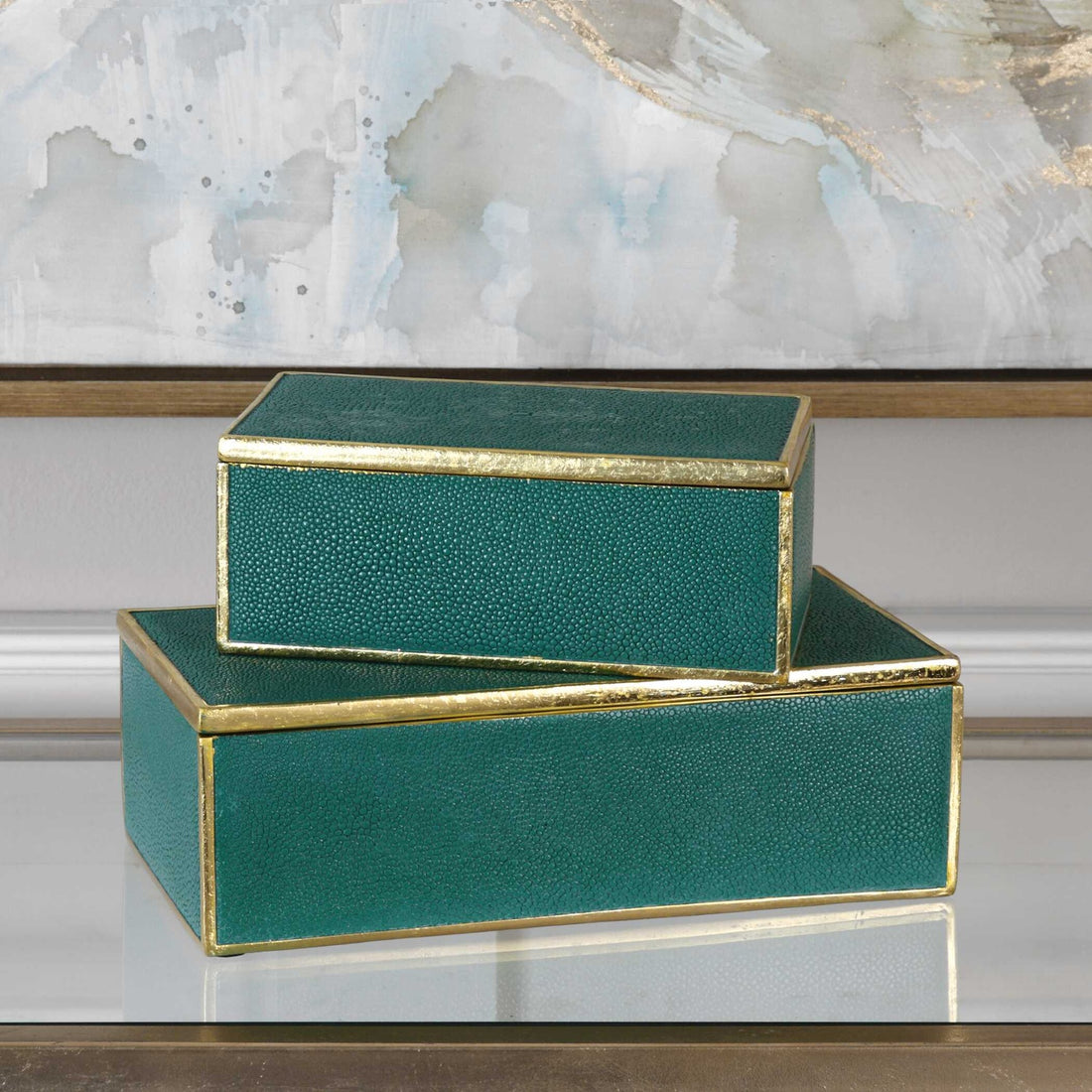 UTTERMOST Karis Emerald Boxes Set Of 2 - Decorative Accents