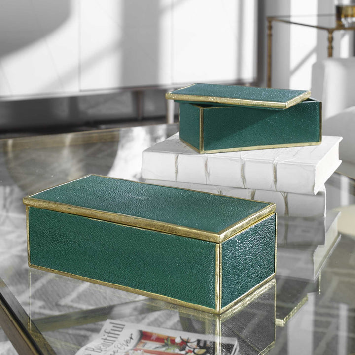 UTTERMOST KARIS EMERALD BOXES - Decorative Accents