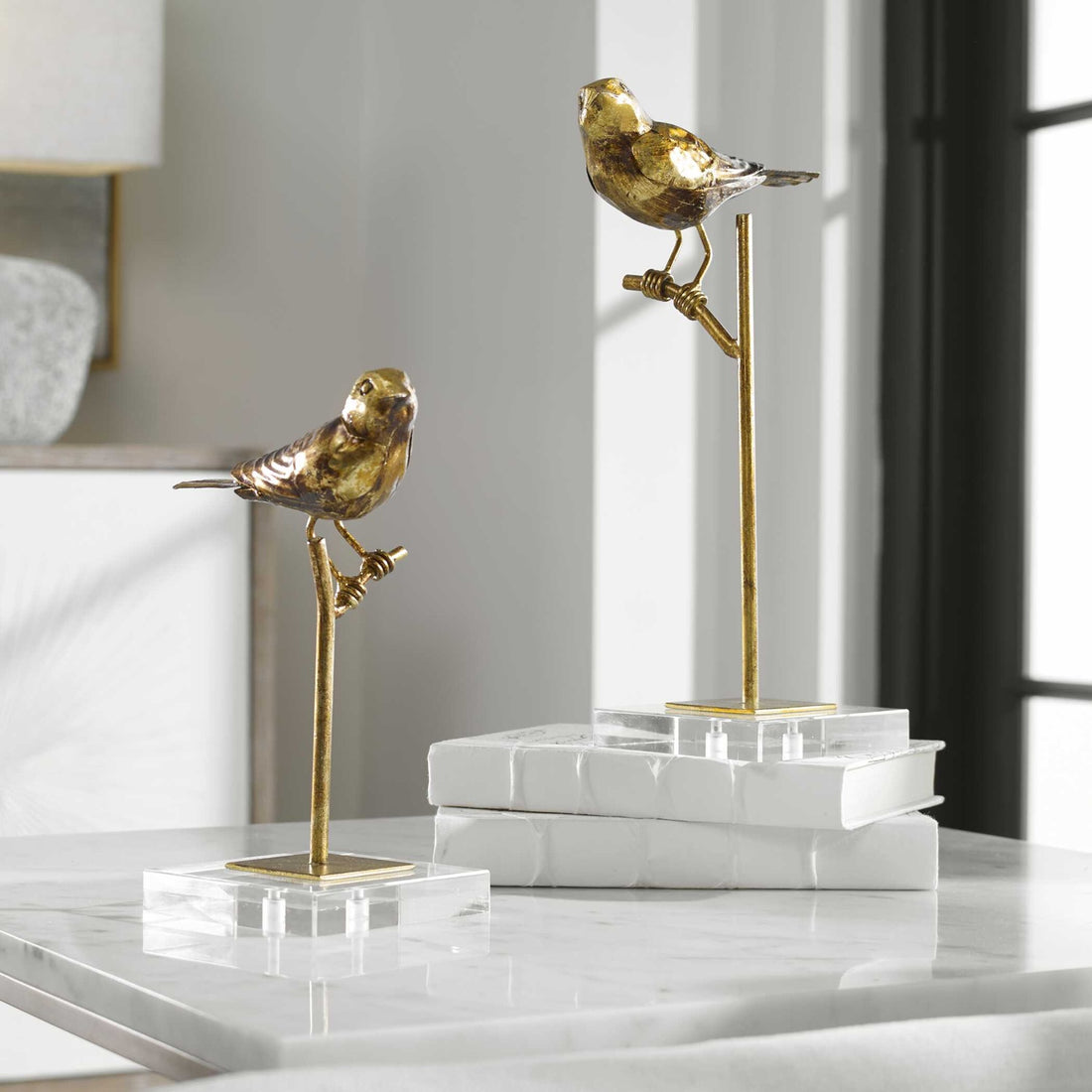 UTTERMOST Passerines Bird Sculptures Set Of 2 - Decorative Accents