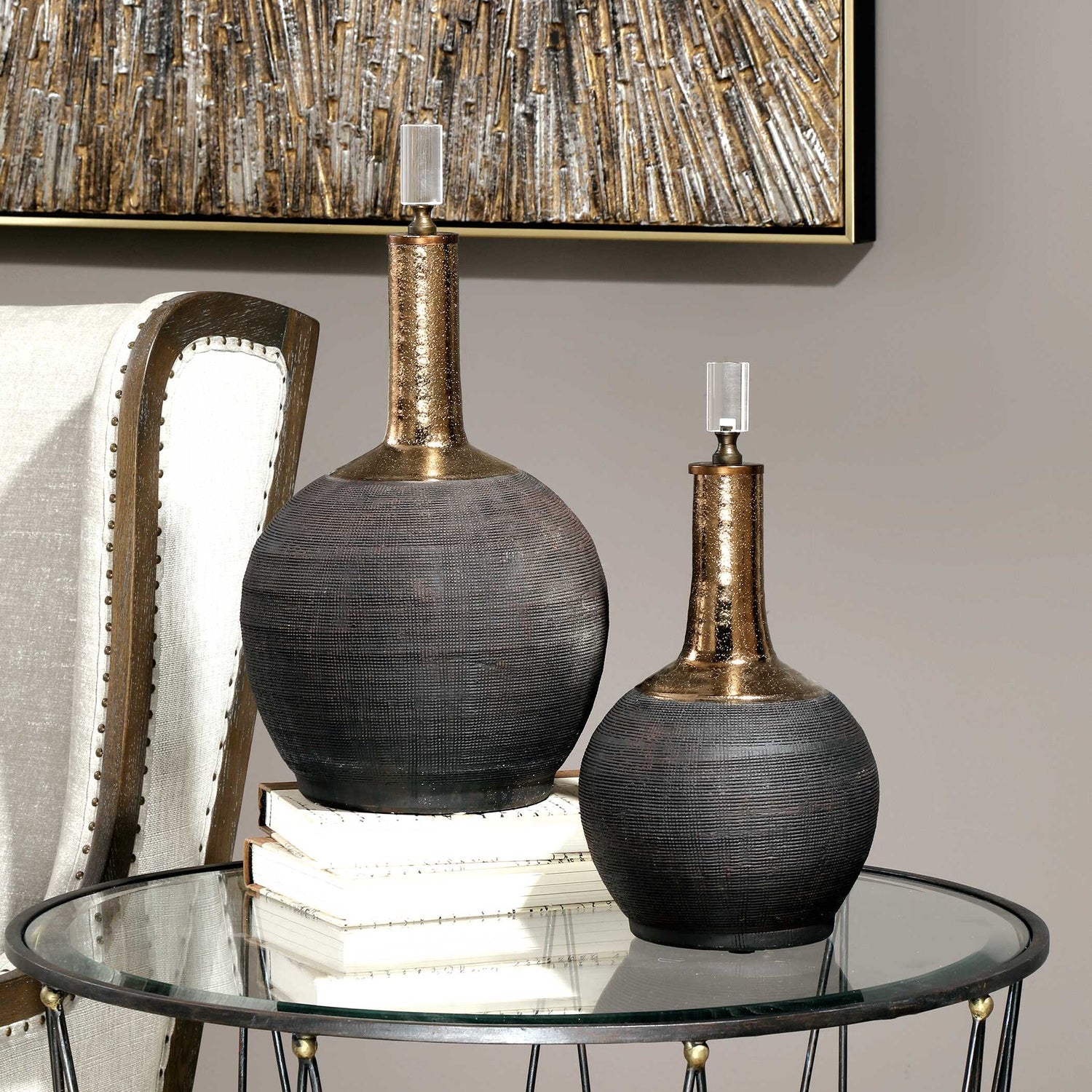 UTTERMOST Arnav Matte Bottles Set Of 2 - Decorative Accents