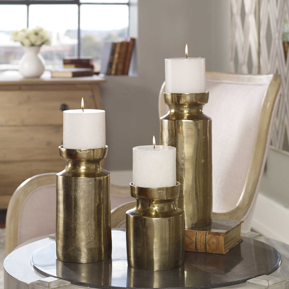 UTTERMOST Amina Candleholders Set Of 3 - Decorative Accents