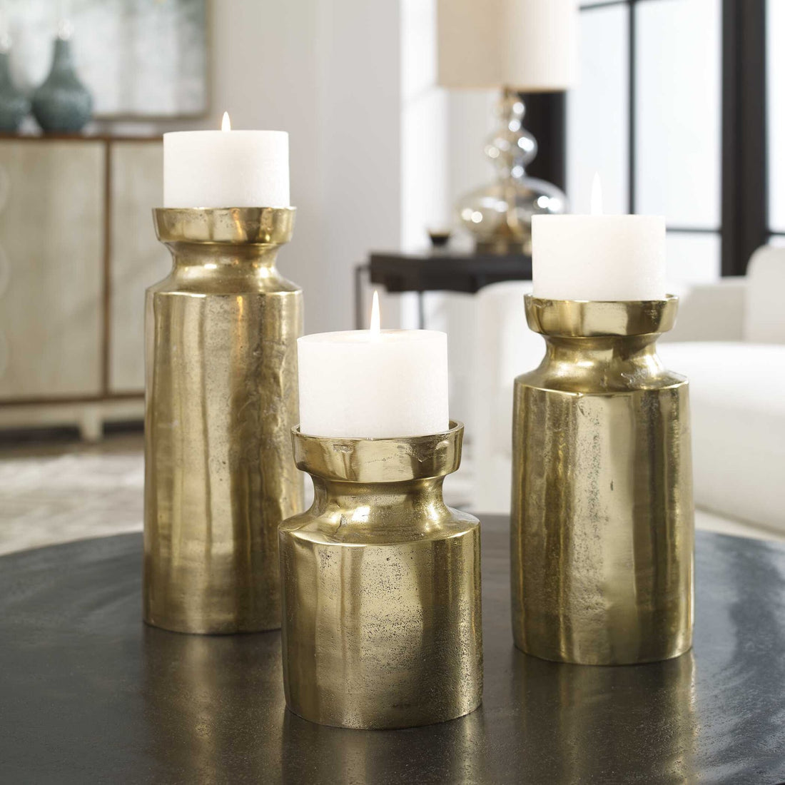 UTTERMOST Amina Candleholders Set Of 3 - Decorative Accents