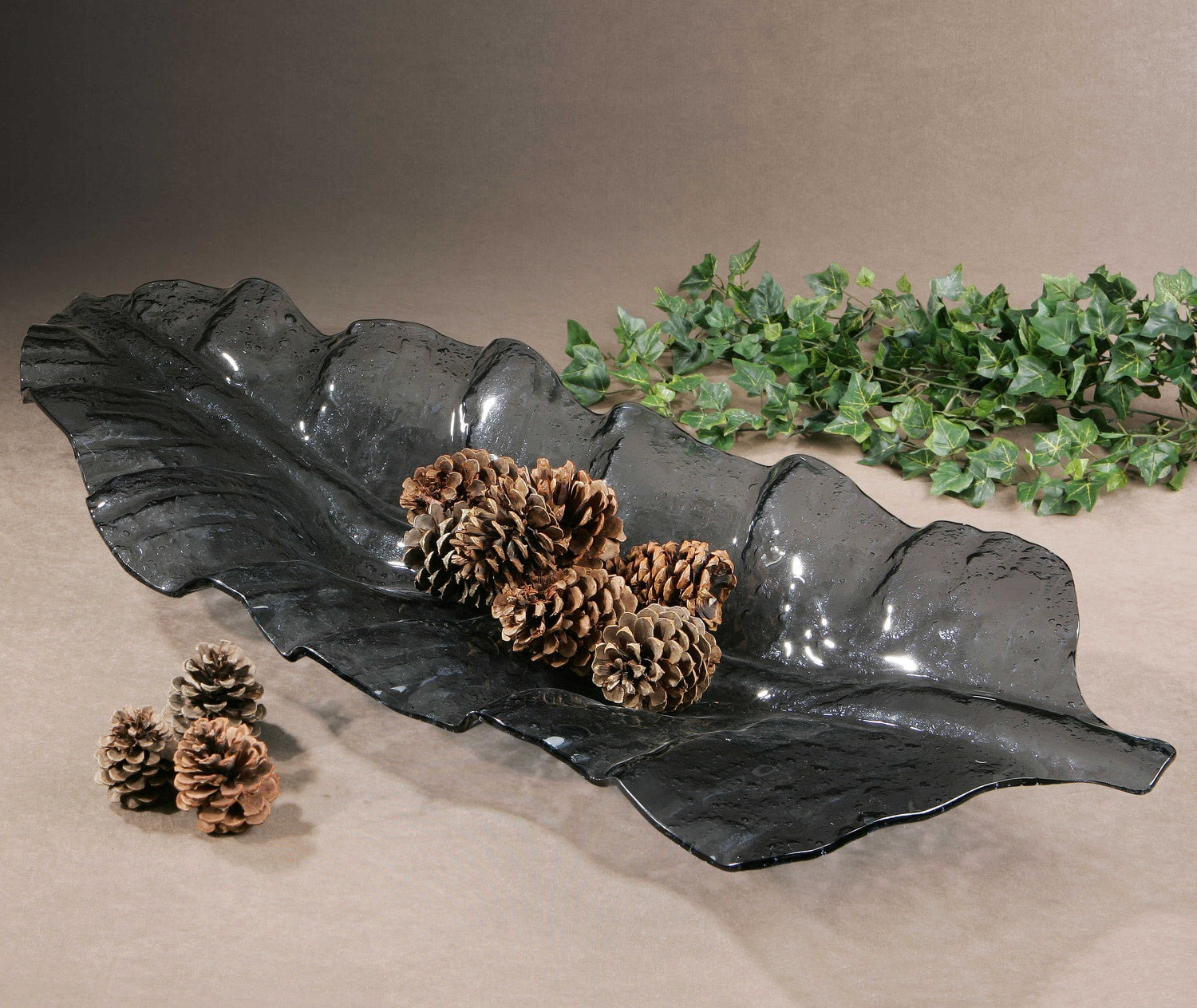 UTTERMOST Smoked Leaf Tray - Decorative Accents