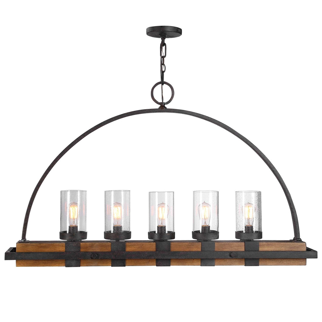 UTTERMOST, ATWOOD RUSTIC LINEAR CHANDELIER, CHANDELIER LIGHT