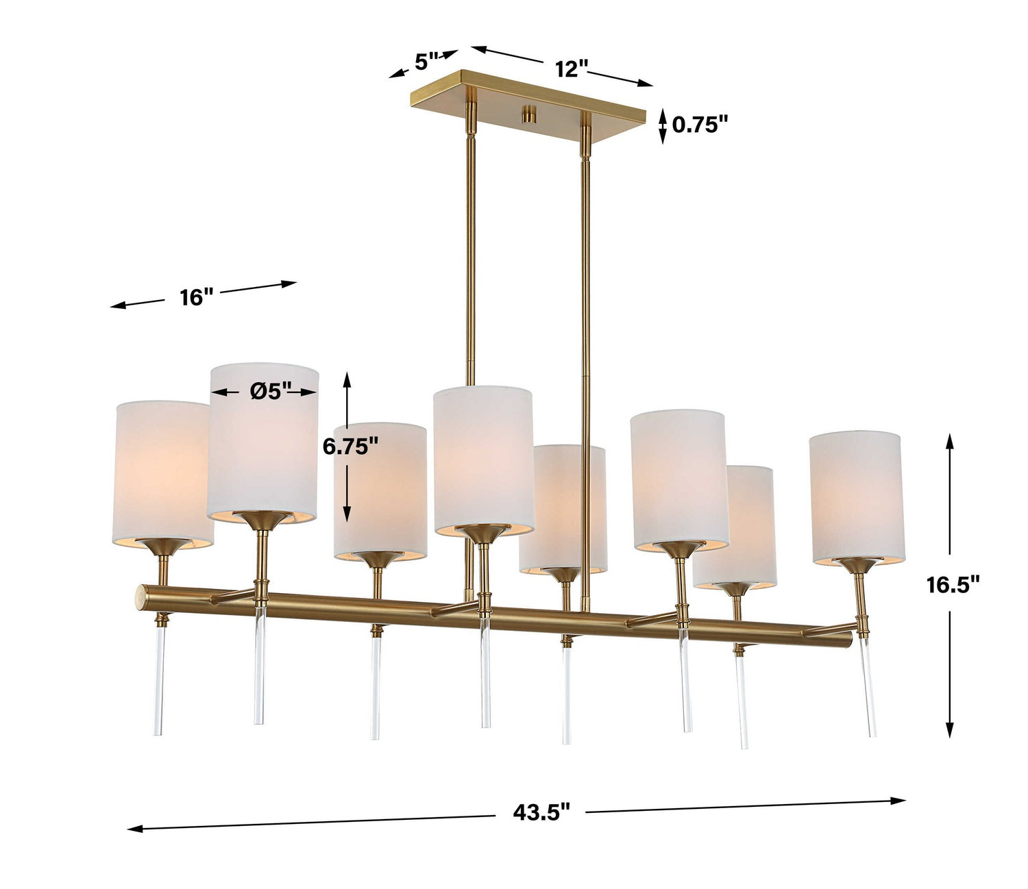 UTTERMOST, AWYR LINEAR CHANDELIER, CHANDELIER LIGHT