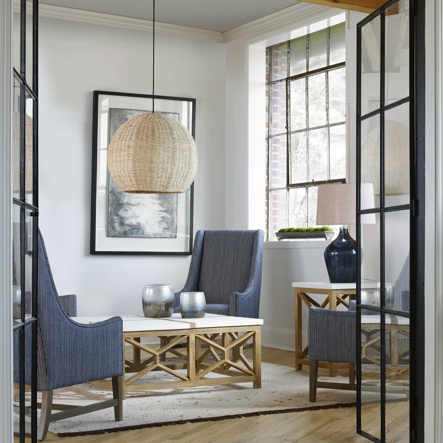 UTTERMOST, Seagrass Dome Pendant, PENDANT LIGHT