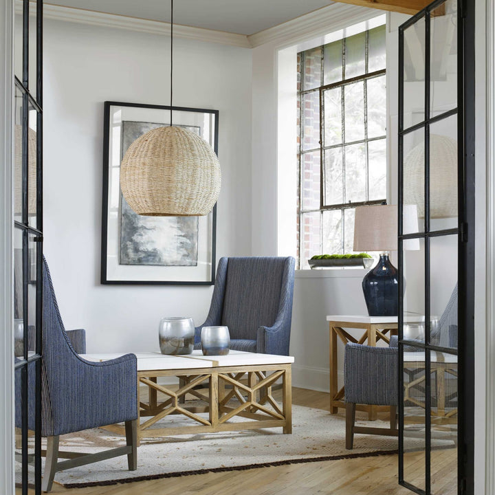 UTTERMOST, Seagrass Dome Pendant, PENDANT LIGHT