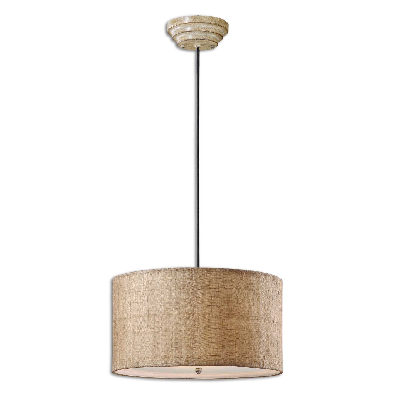 UTTERMOST, DAFINA BURLAP DRUM PENDANT, PENDANT LIGHT