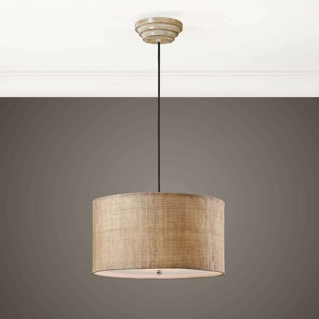 UTTERMOST, DAFINA BURLAP DRUM PENDANT, PENDANT LIGHT
