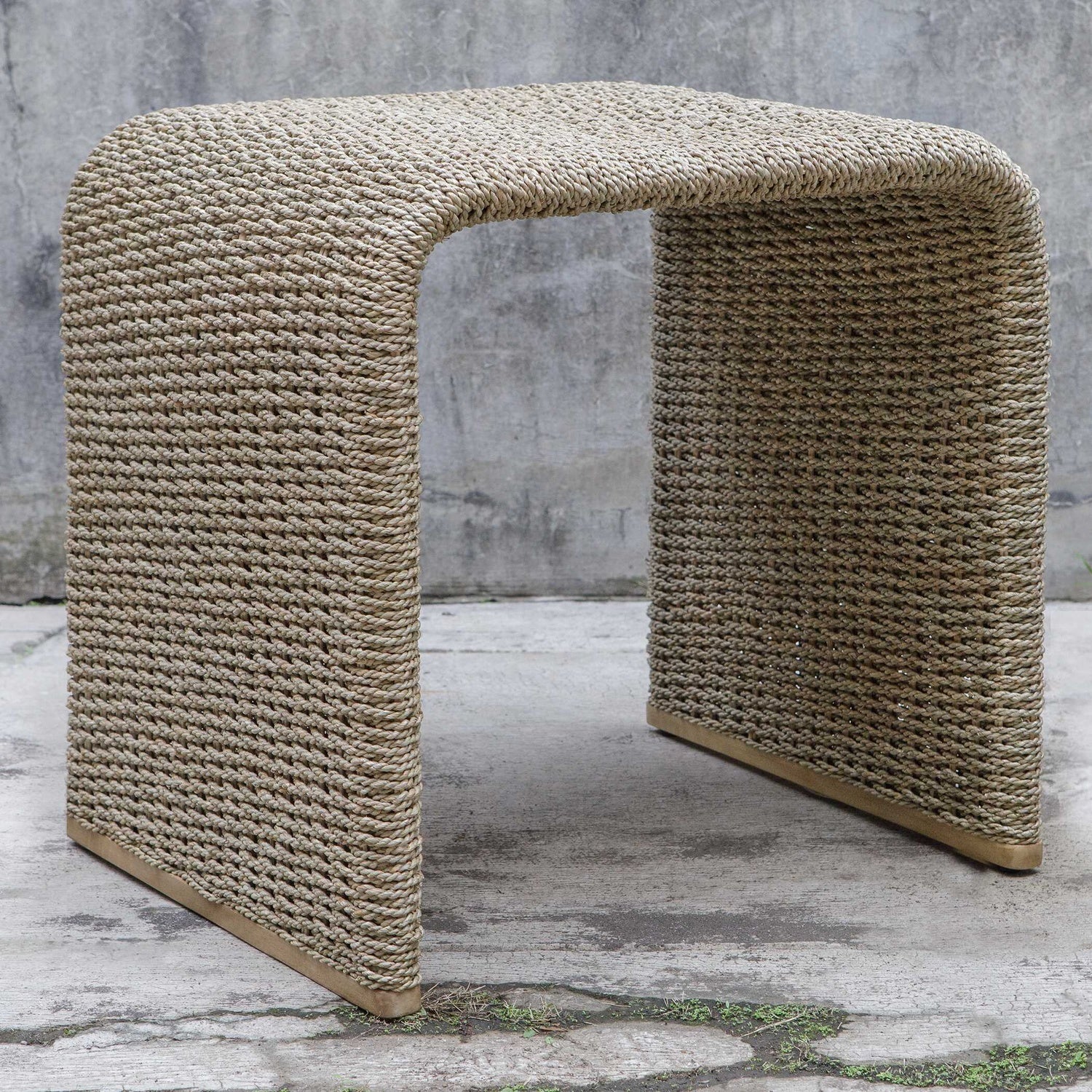 UTTERMOST Calabria Woven Seagrass End Table - Side