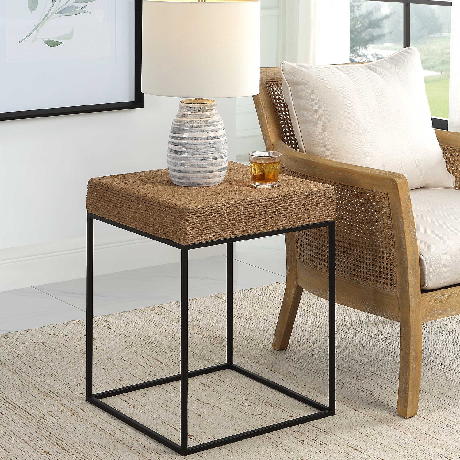 UTTERMOST Laramie Rustic Accent Table - Side