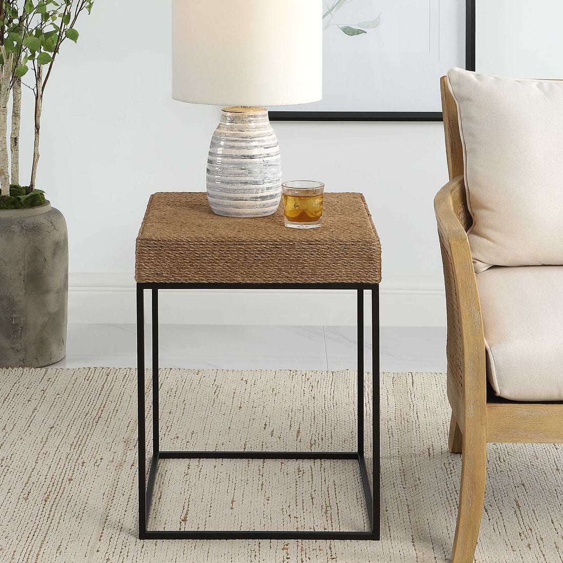 UTTERMOST Laramie Rustic Accent Table - Side
