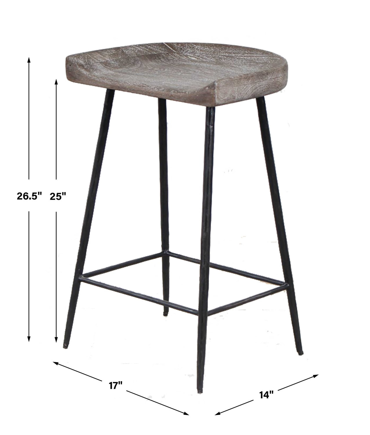 UTTERMOST Cordova Carved Counter Stool - Benches, Ottoman, Stools