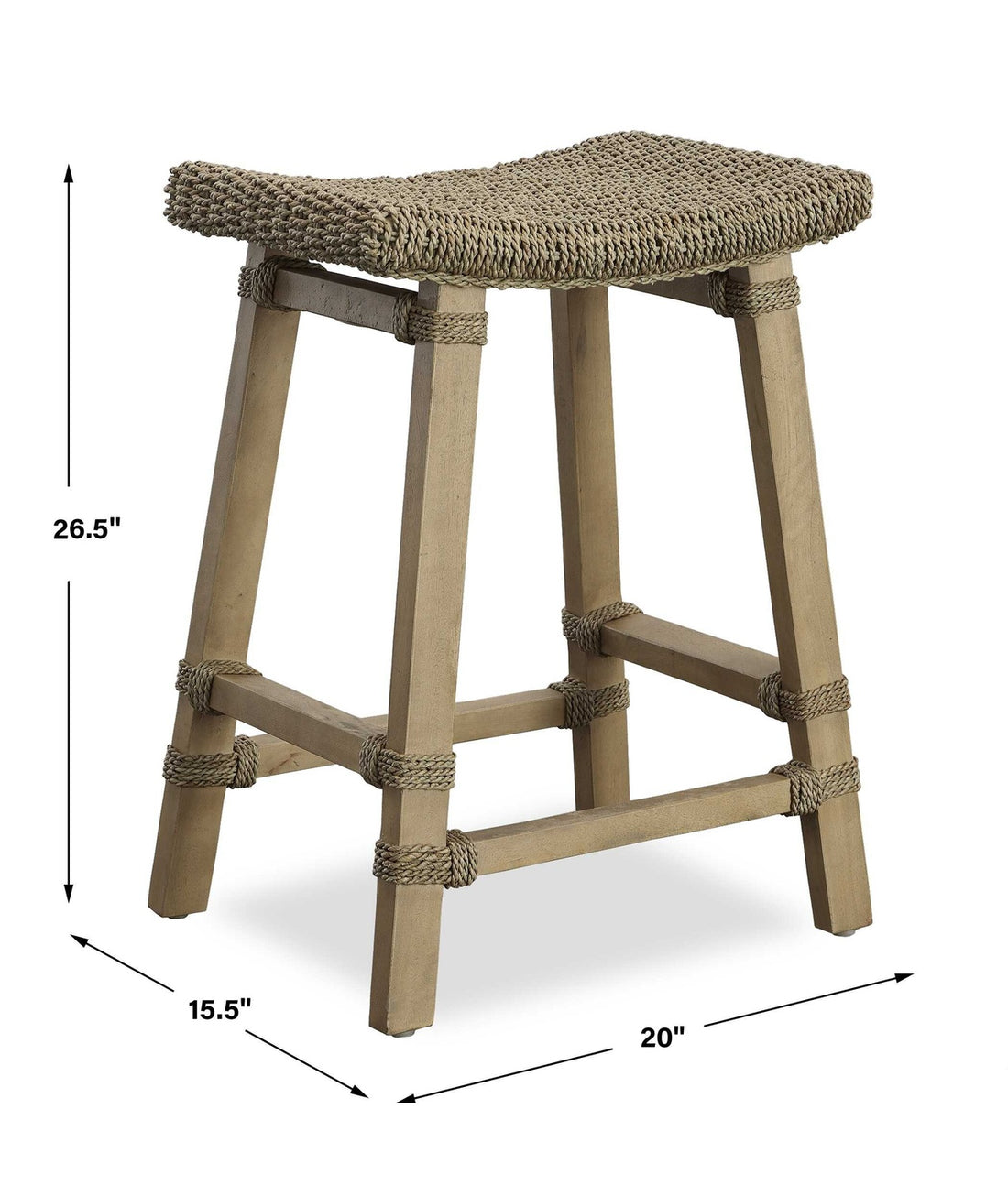 UTTERMOST Everglade Sea Grass Counter Stool - Benches, Ottoman, Stools
