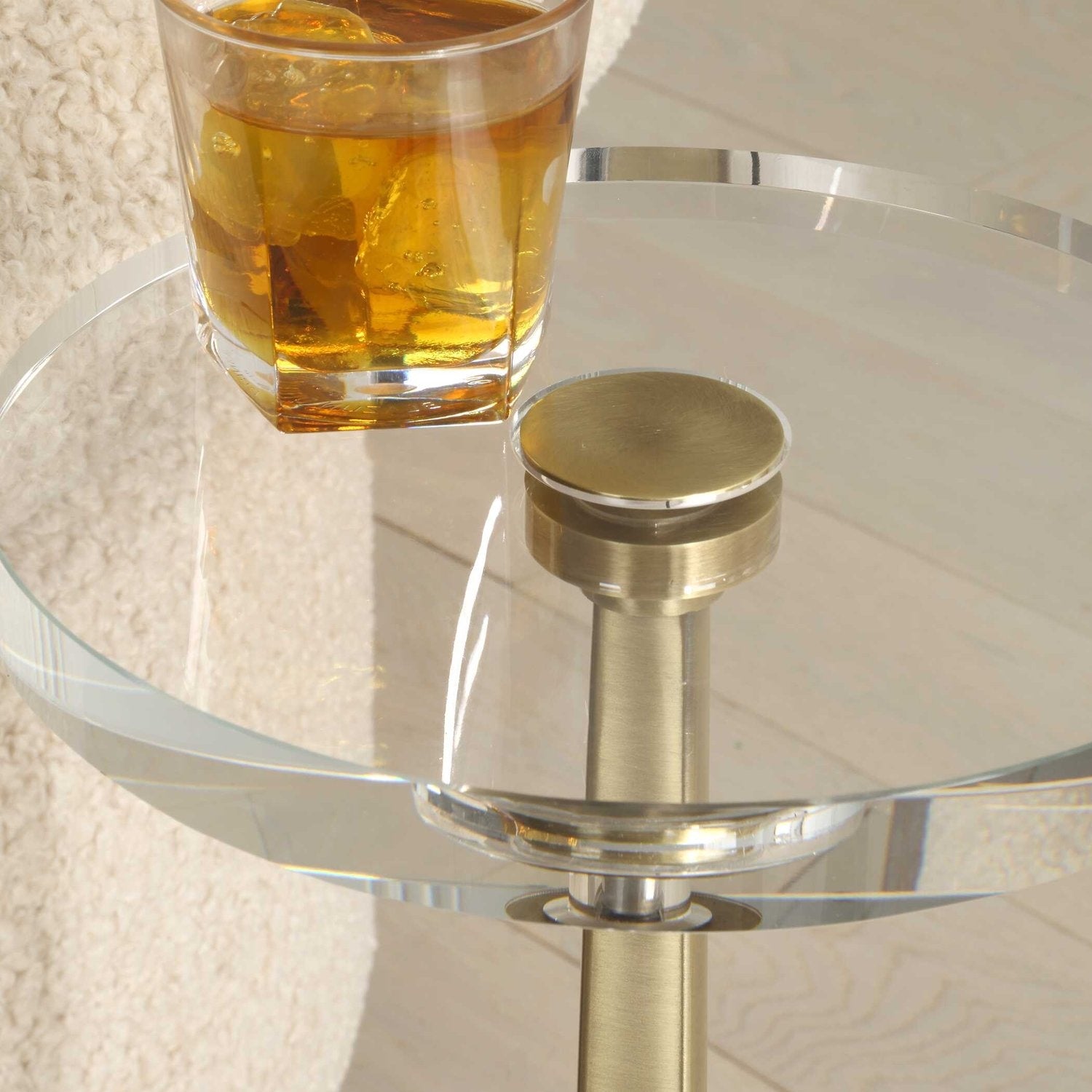 UTTERMOST GROOVE CRYSTAL DRINK TABLE - Side