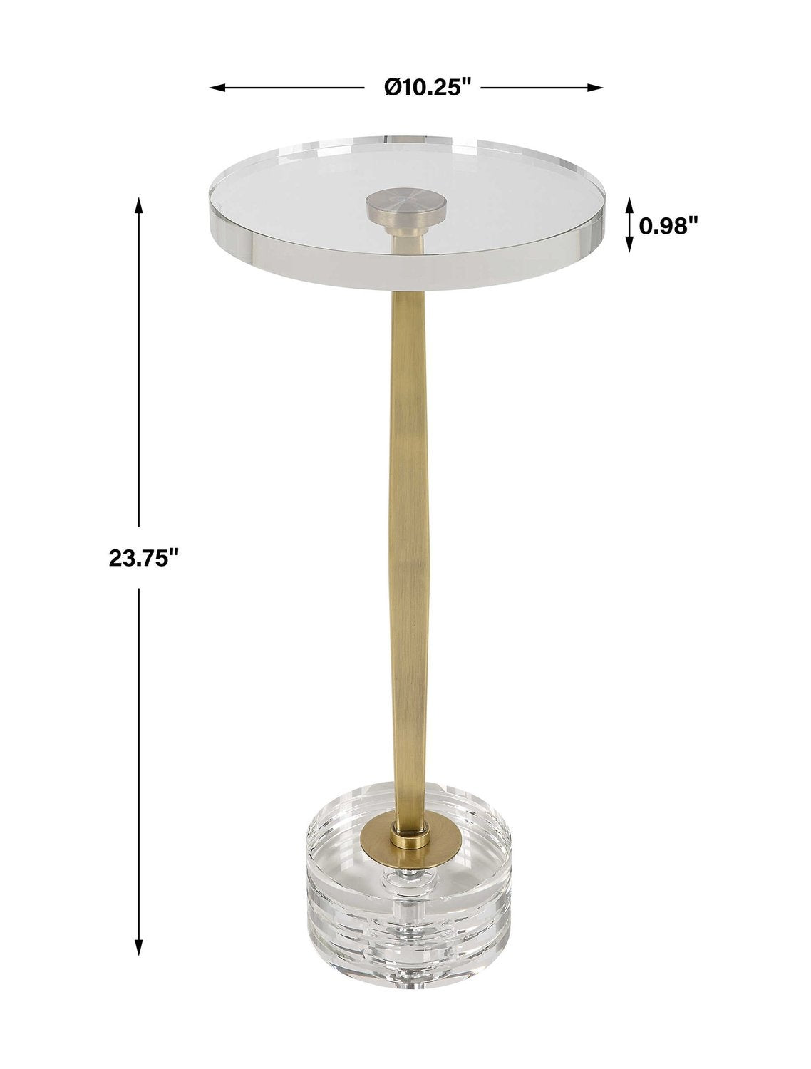 UTTERMOST Groove Crystal Drink Table - Side