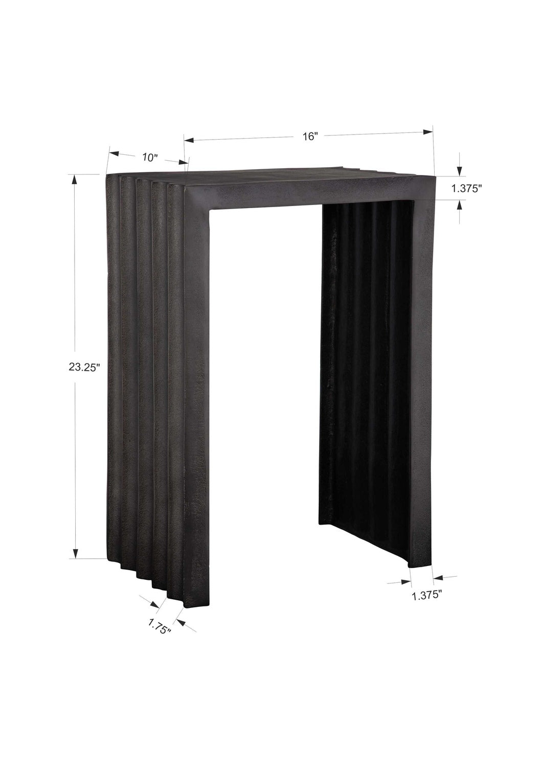 UTTERMOST IN THE GROOVE ALUMINUM ACCENT TABLE - Side