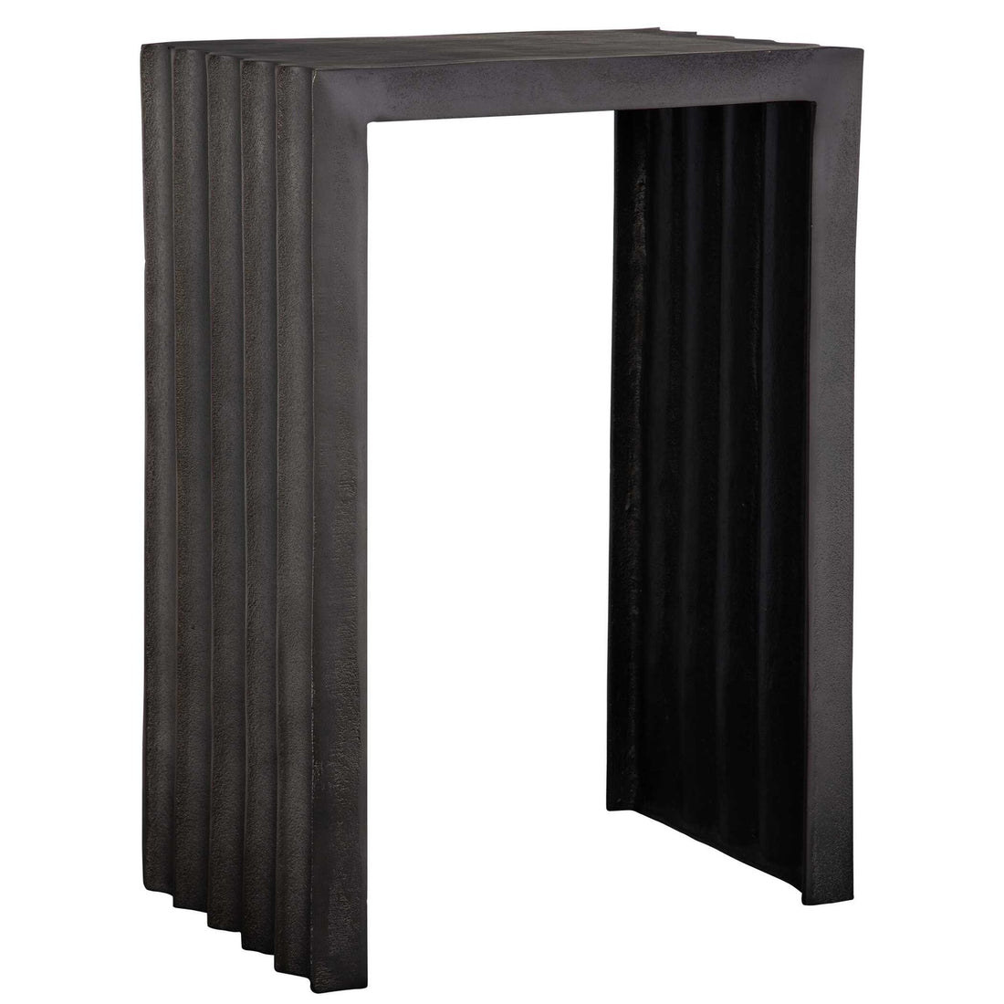 UTTERMOST In The Groove Aluminum Accent Table - Side