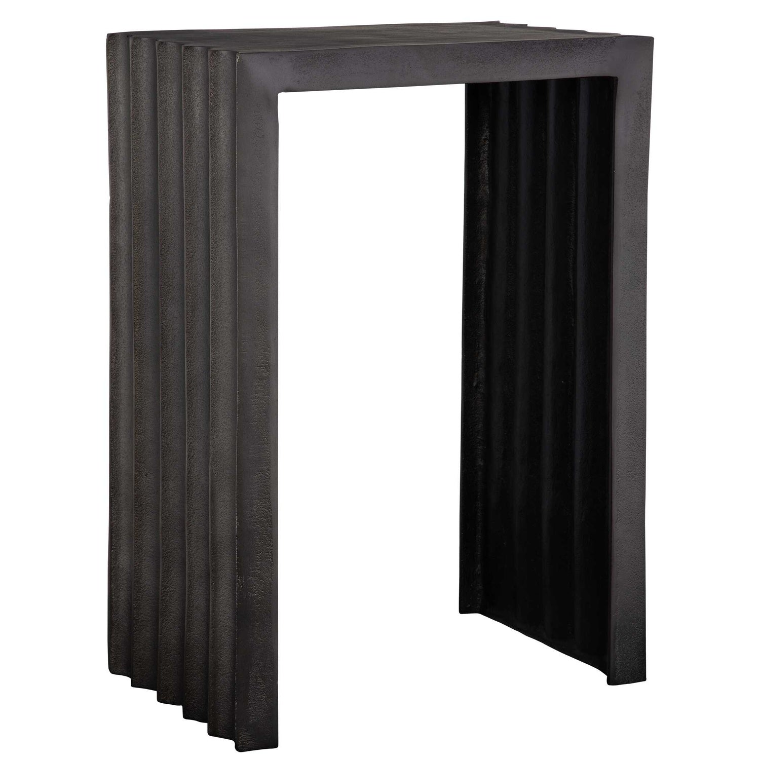 UTTERMOST IN THE GROOVE ALUMINUM ACCENT TABLE - Side
