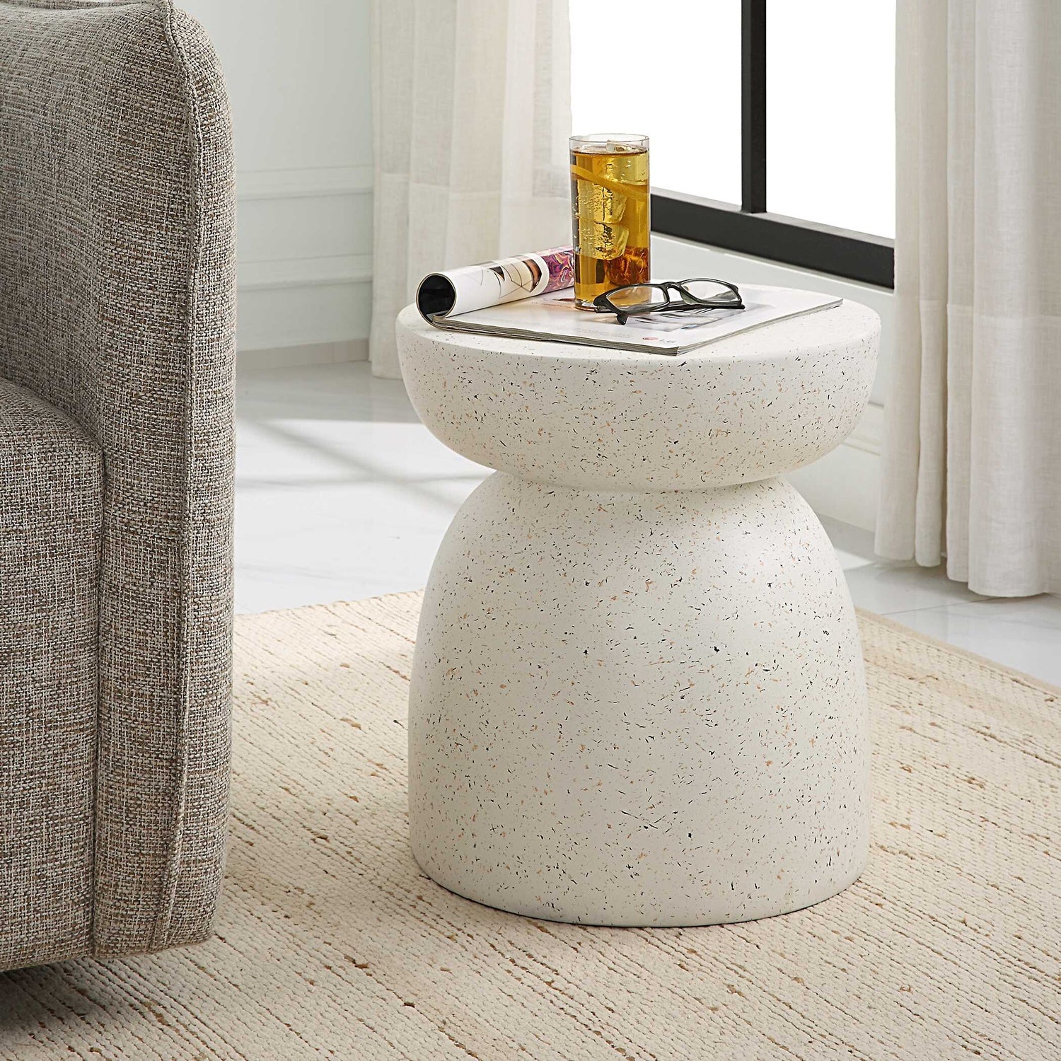 UTTERMOST INHALE CAST ACCENT TABLE - Side