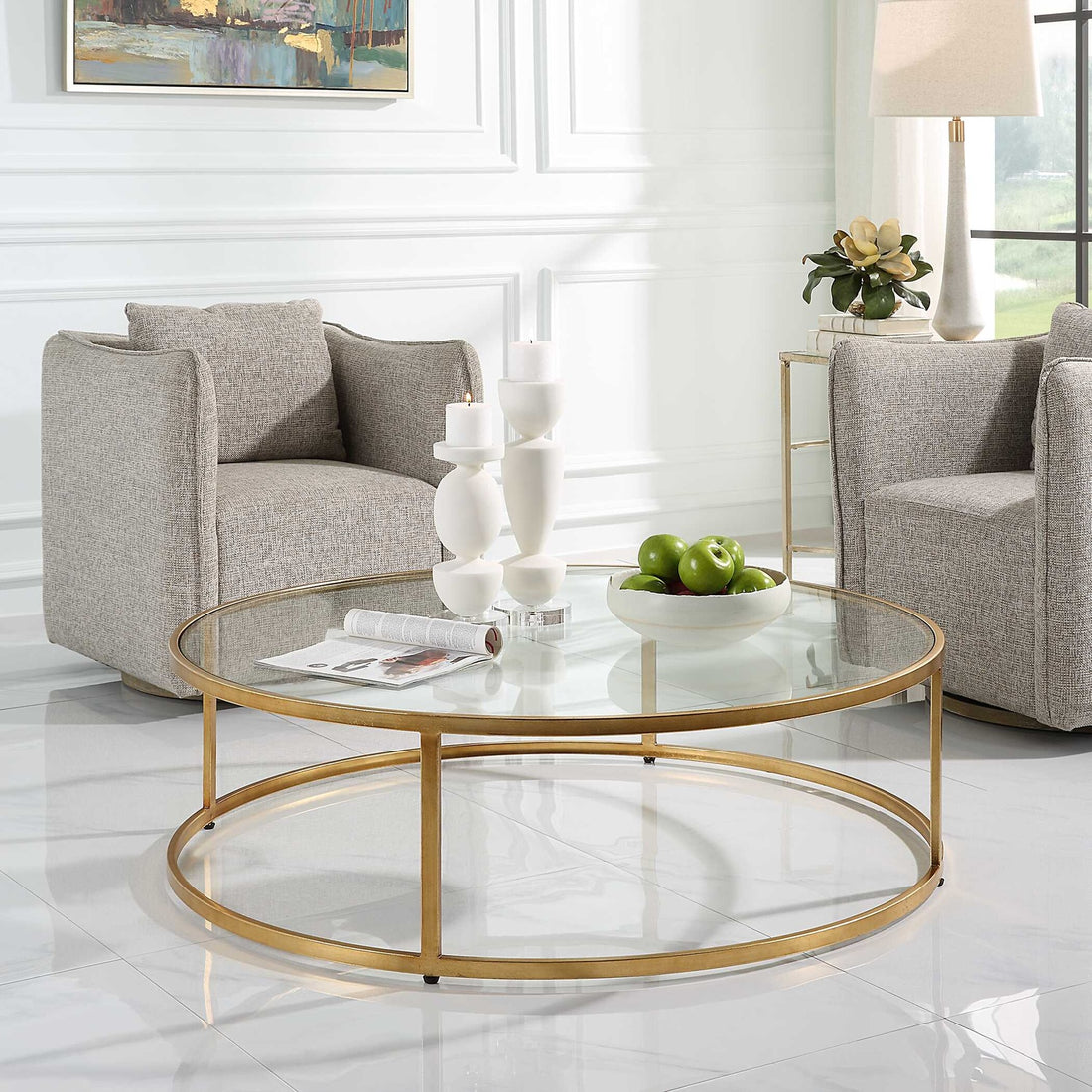 UTTERMOST Radius Modern Circular Coffee Table - Coffee