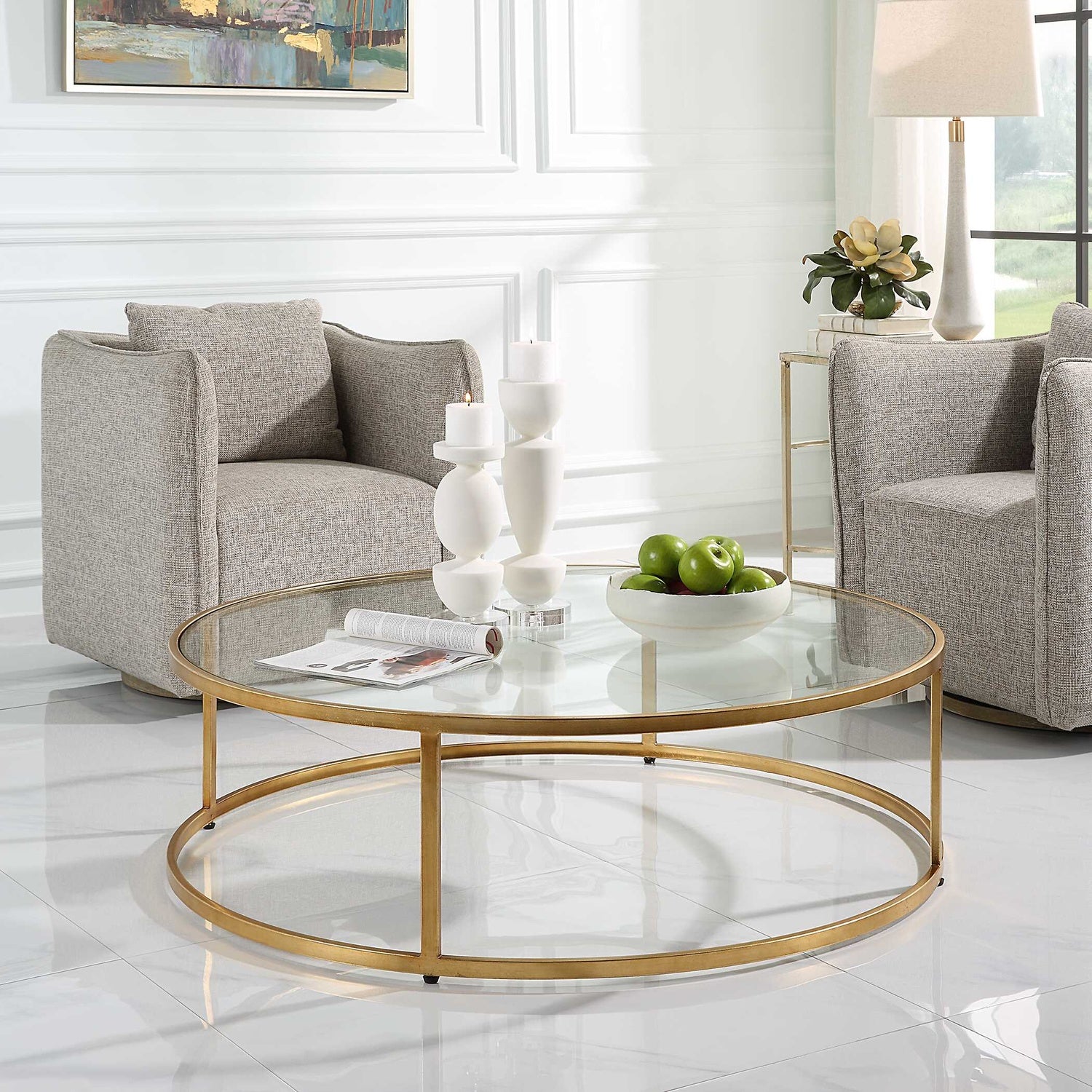 UTTERMOST Radius Modern Circular Coffee Table - Coffee