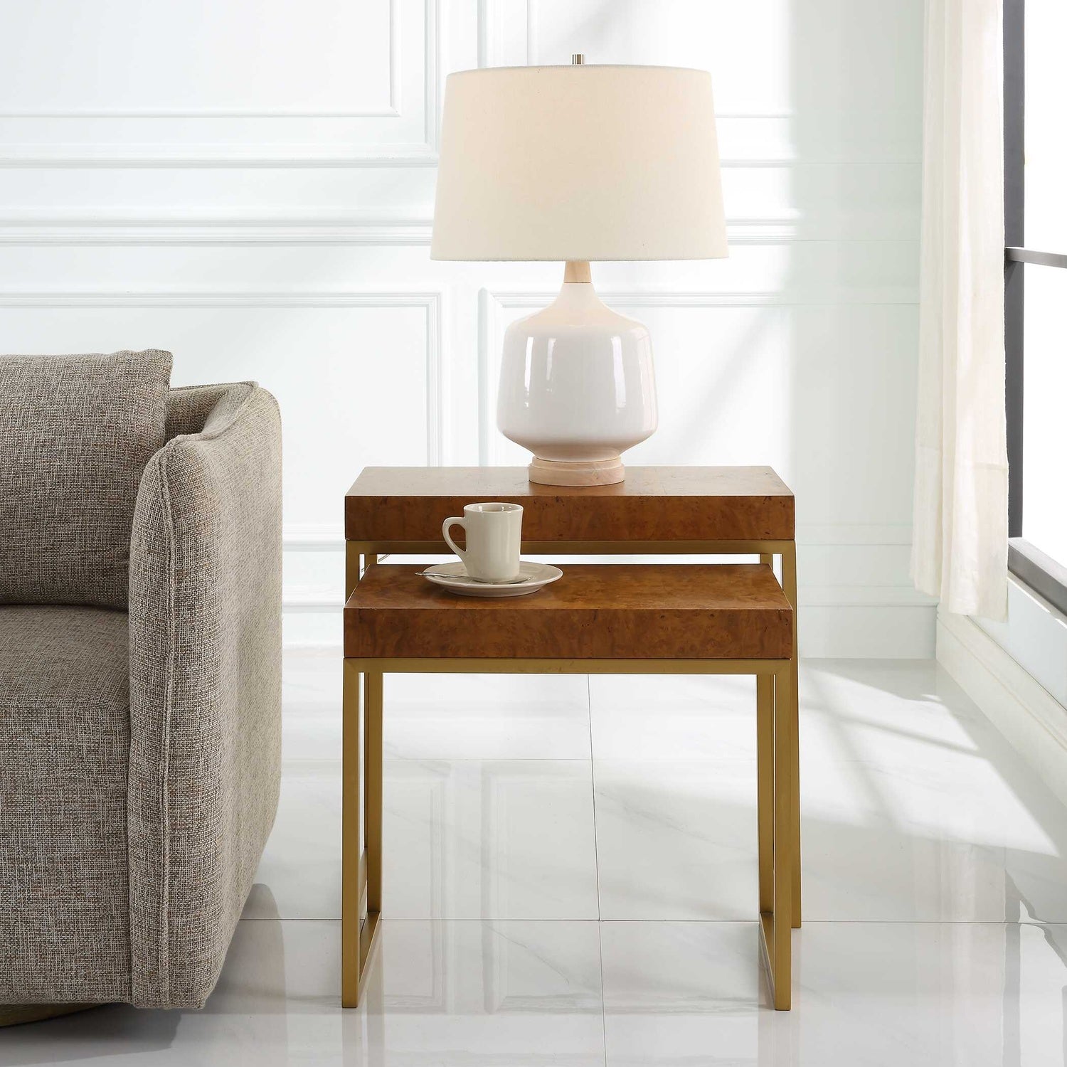 UTTERMOST Burl-esque Nesting Tables Set Of 2 - Side