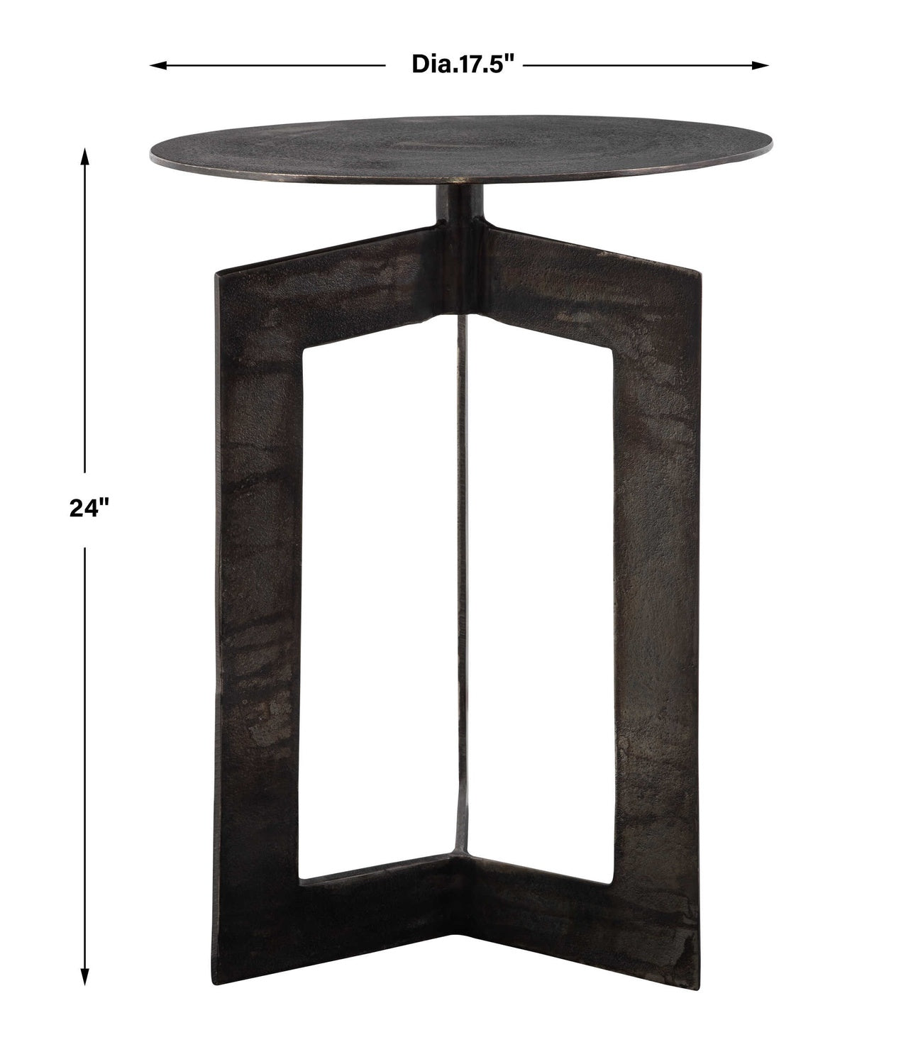 UTTERMOST Deltoid Gunmetal Accent Table - Side