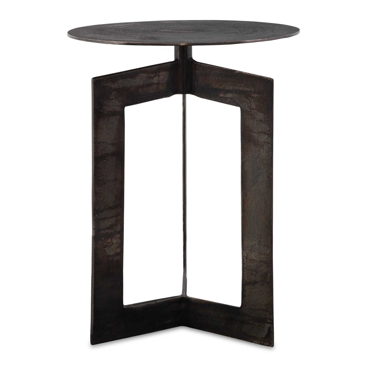 UTTERMOST Deltoid Gunmetal Accent Table - Side
