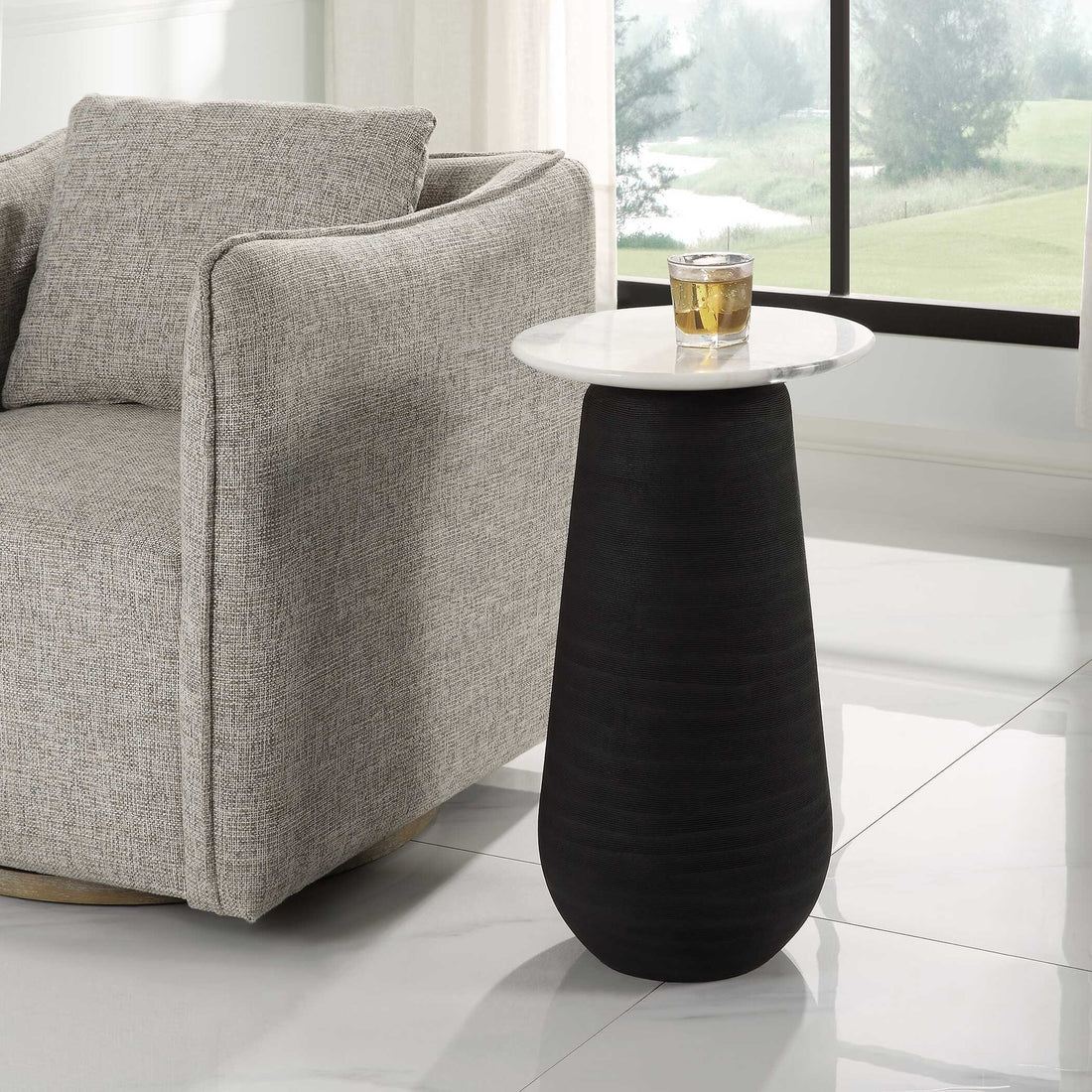 UTTERMOST Total Eclipse Accent Table - Side