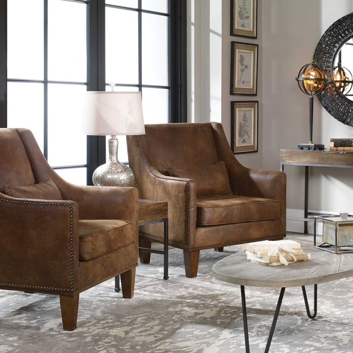 UTTERMOST Clay Leather Armchair - Lounge