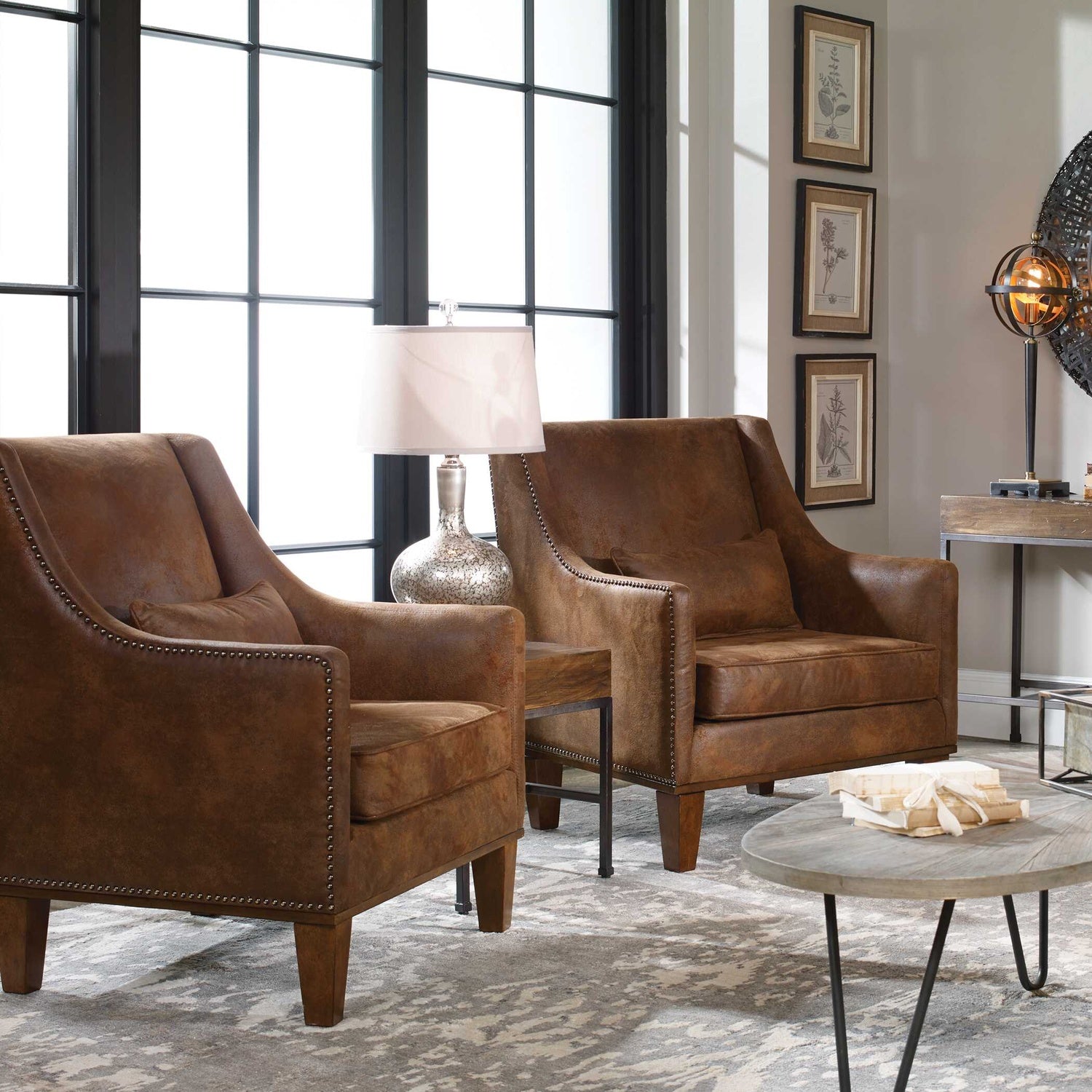 UTTERMOST Clay Leather Armchair - Lounge
